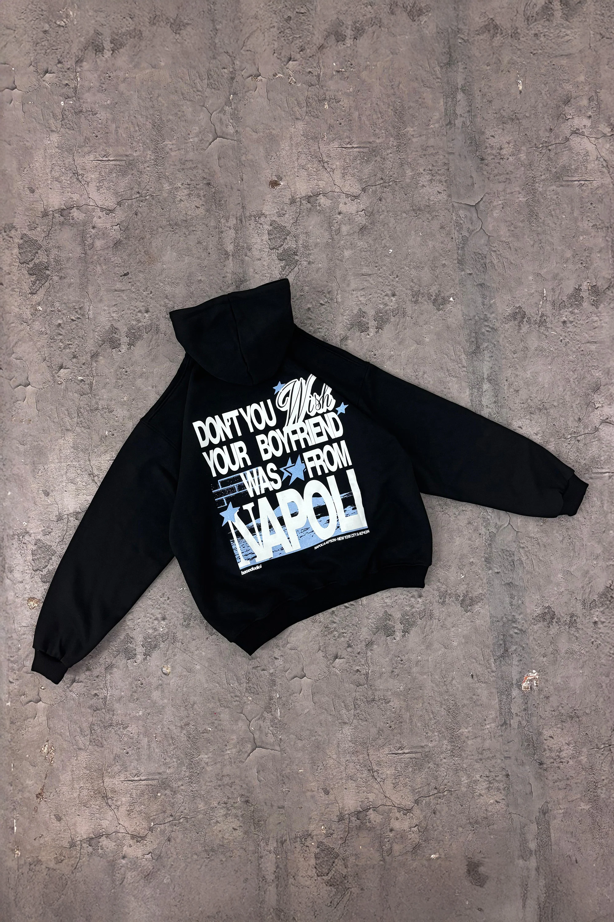 Hoodie “WISHYOUR” Boyfriend Black - Image 3