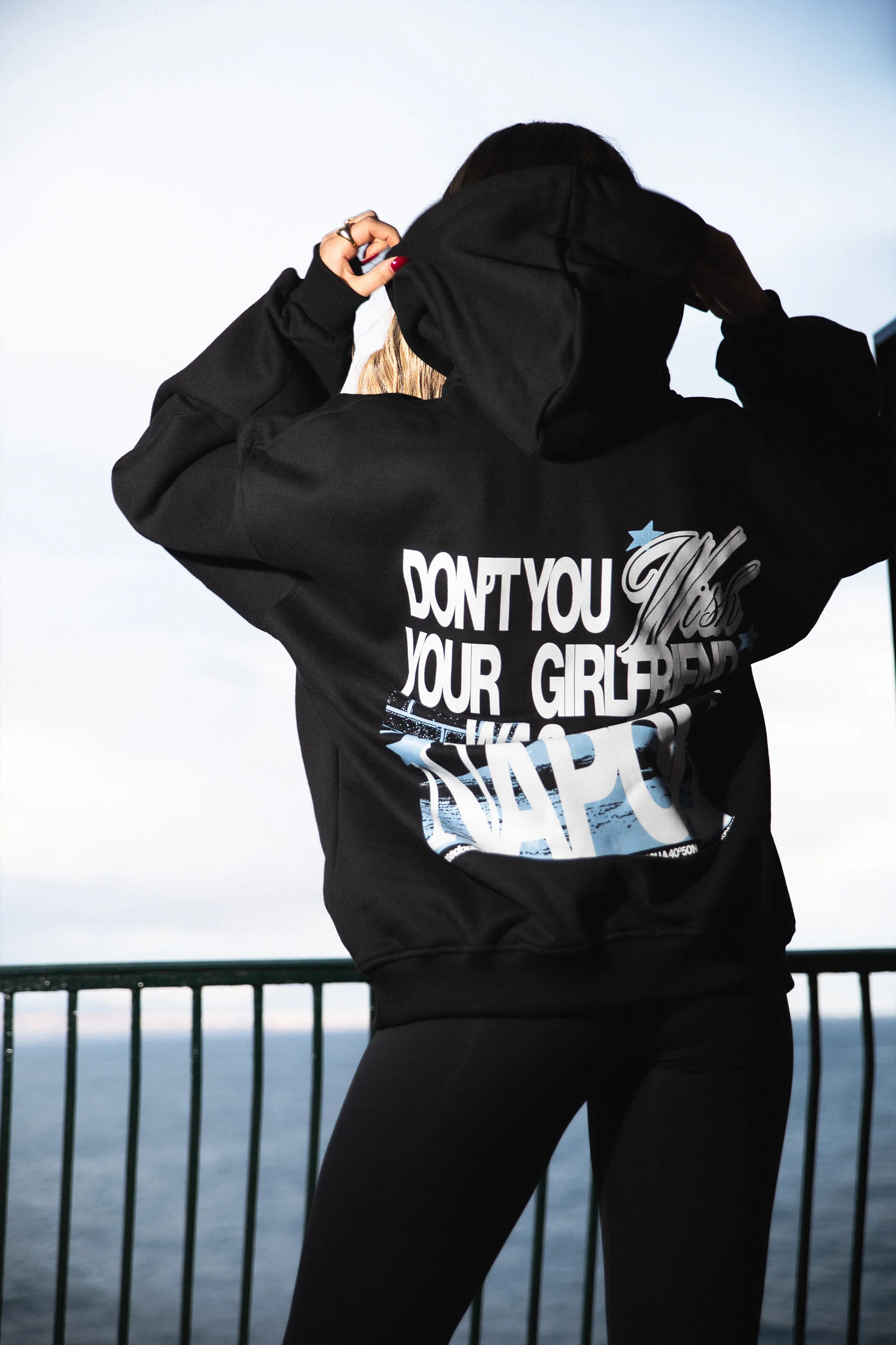 Hoodie “WISHYOUR” Girlfriend Black - Image 4