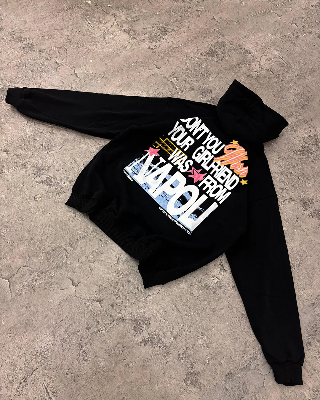 Hoodie “WISHYOUR” Girlfriend Black/Multi - Image 3
