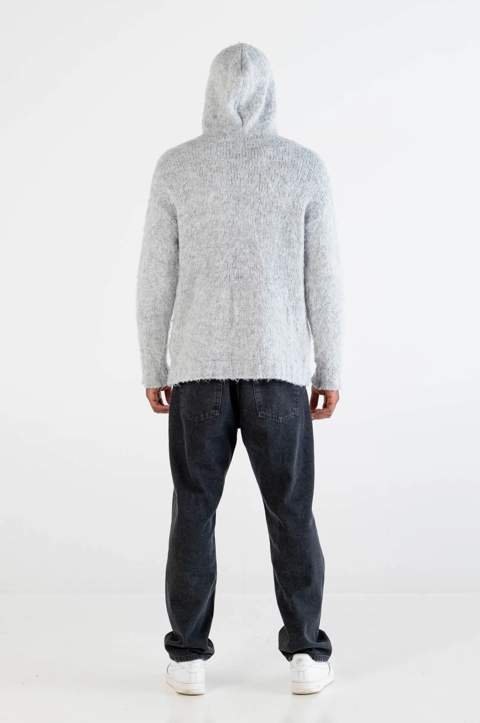 Knit Hoodie “DYSTOPIA” Grey - Image 5