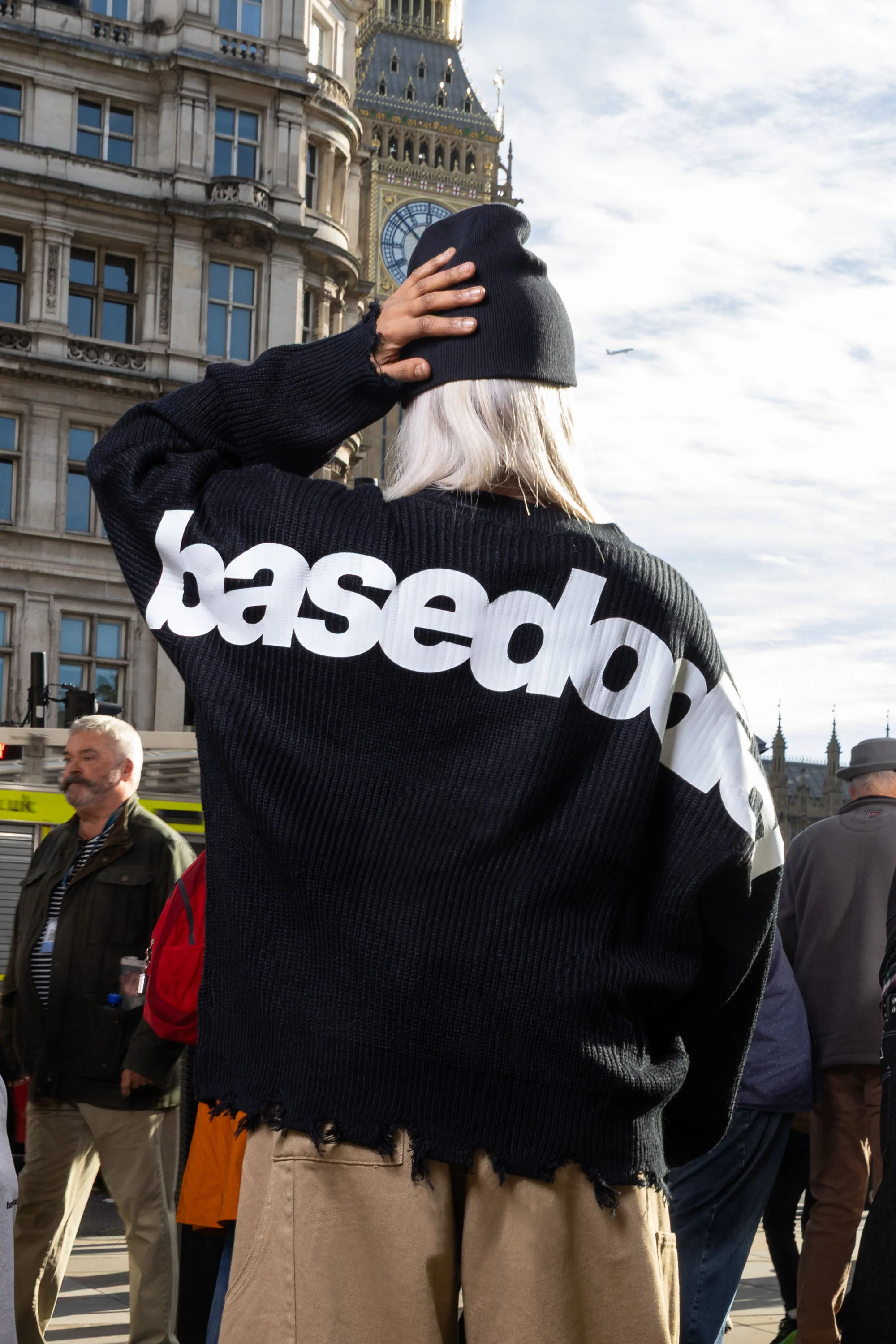 Knitwear "RUDEBOY LDN" Shoulder Logo Black - Image 3