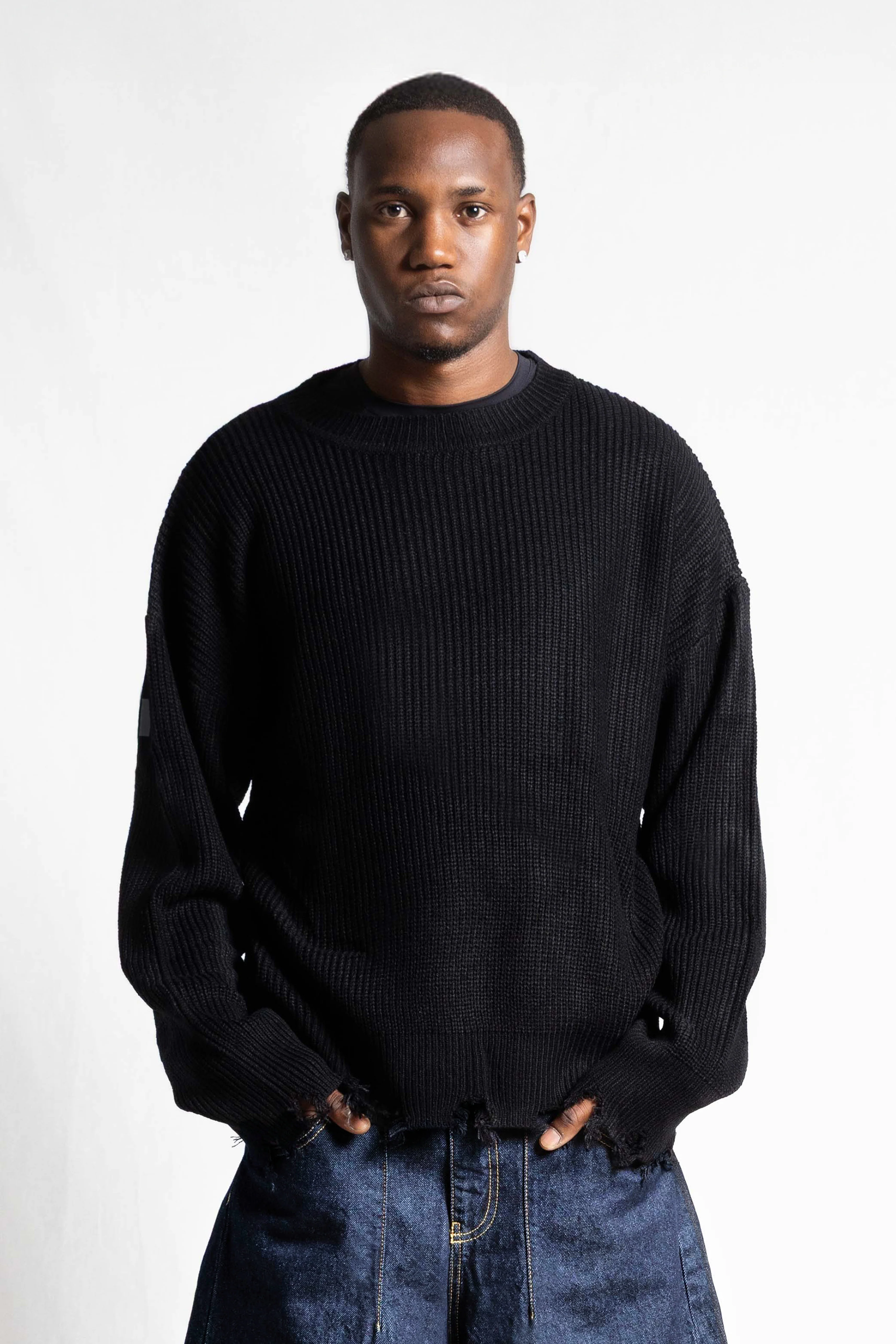 Knitwear "RUDEBOY LDN" Shoulder Logo Black - Image 4