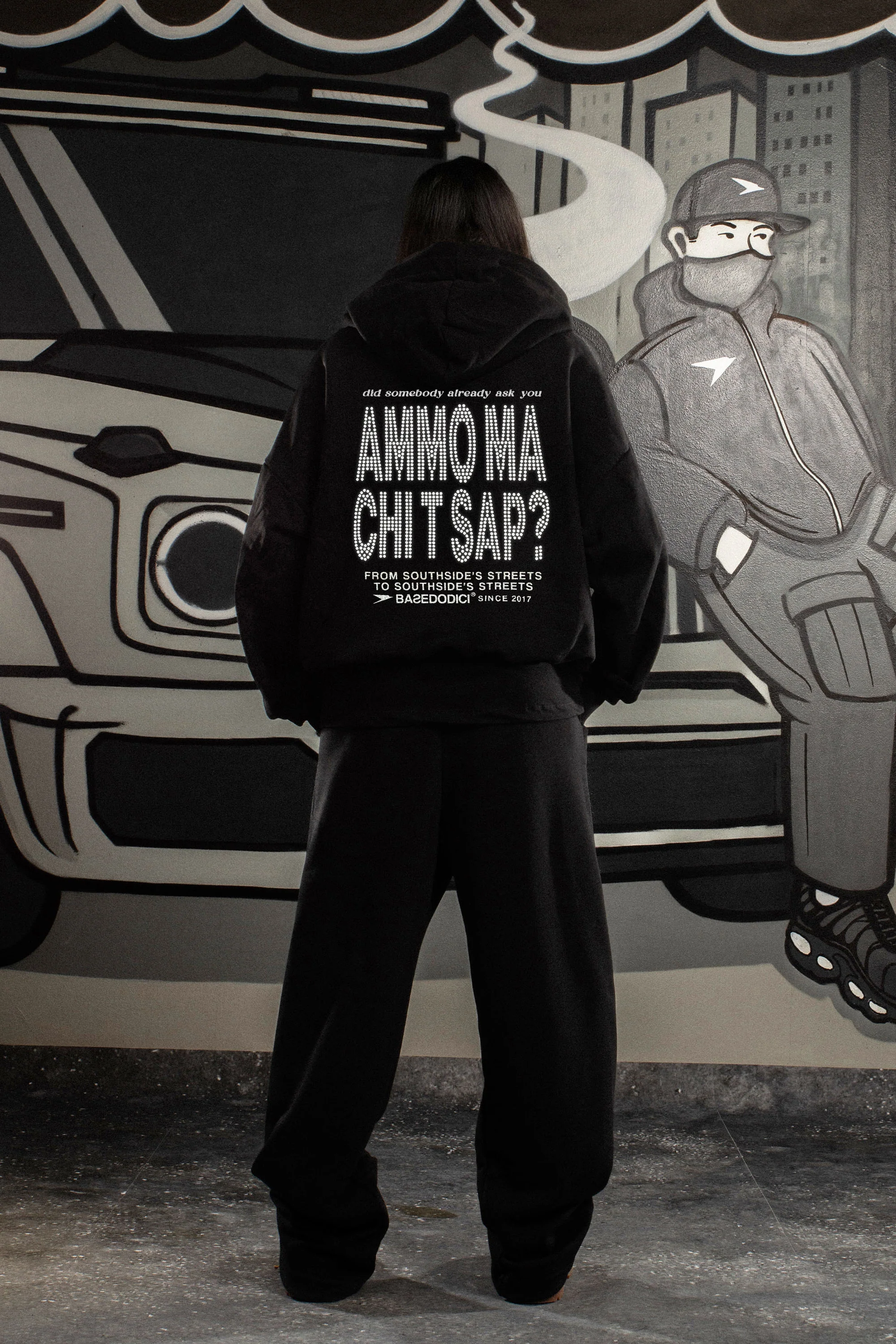 LIMITED EDITION - Hoodie "AMMO" CHI'T'SAP Black/Strass - Image 11