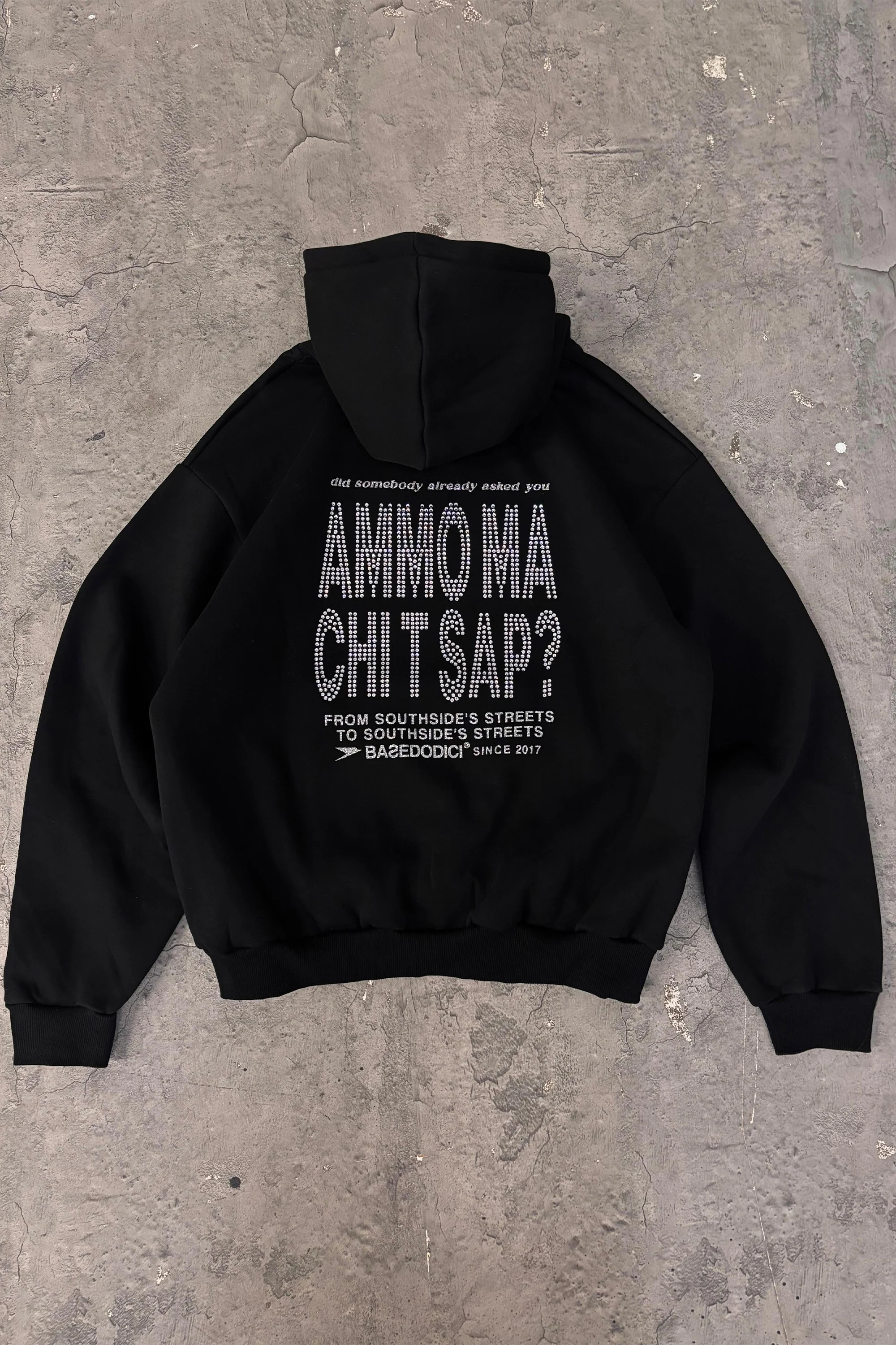 LIMITED EDITION - Hoodie "AMMO" CHI'T'SAP Black/Strass - Image 13