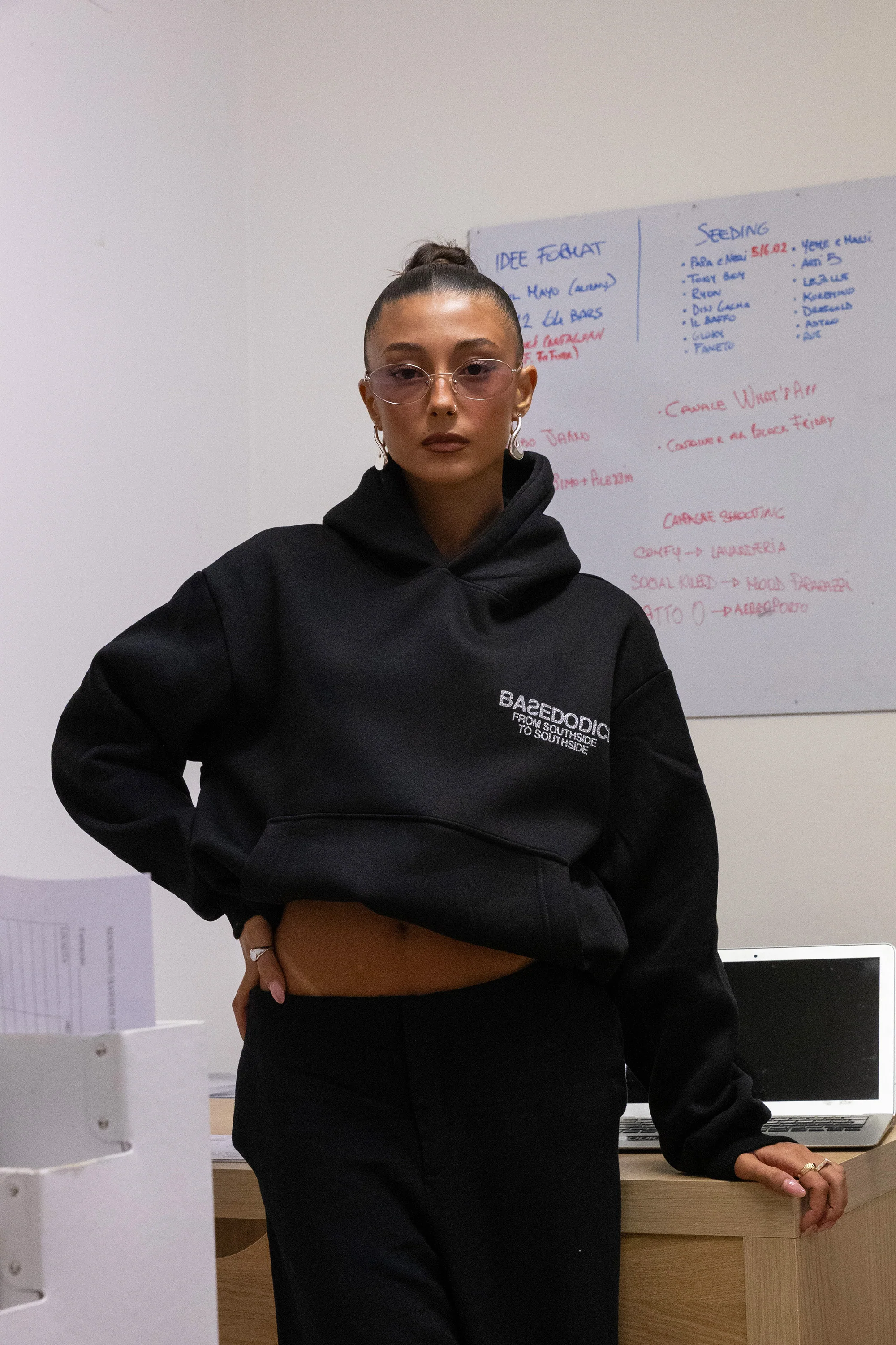 LIMITED EDITION - Hoodie "AMMO" CHI'T'SAP Black/Strass - Image 5