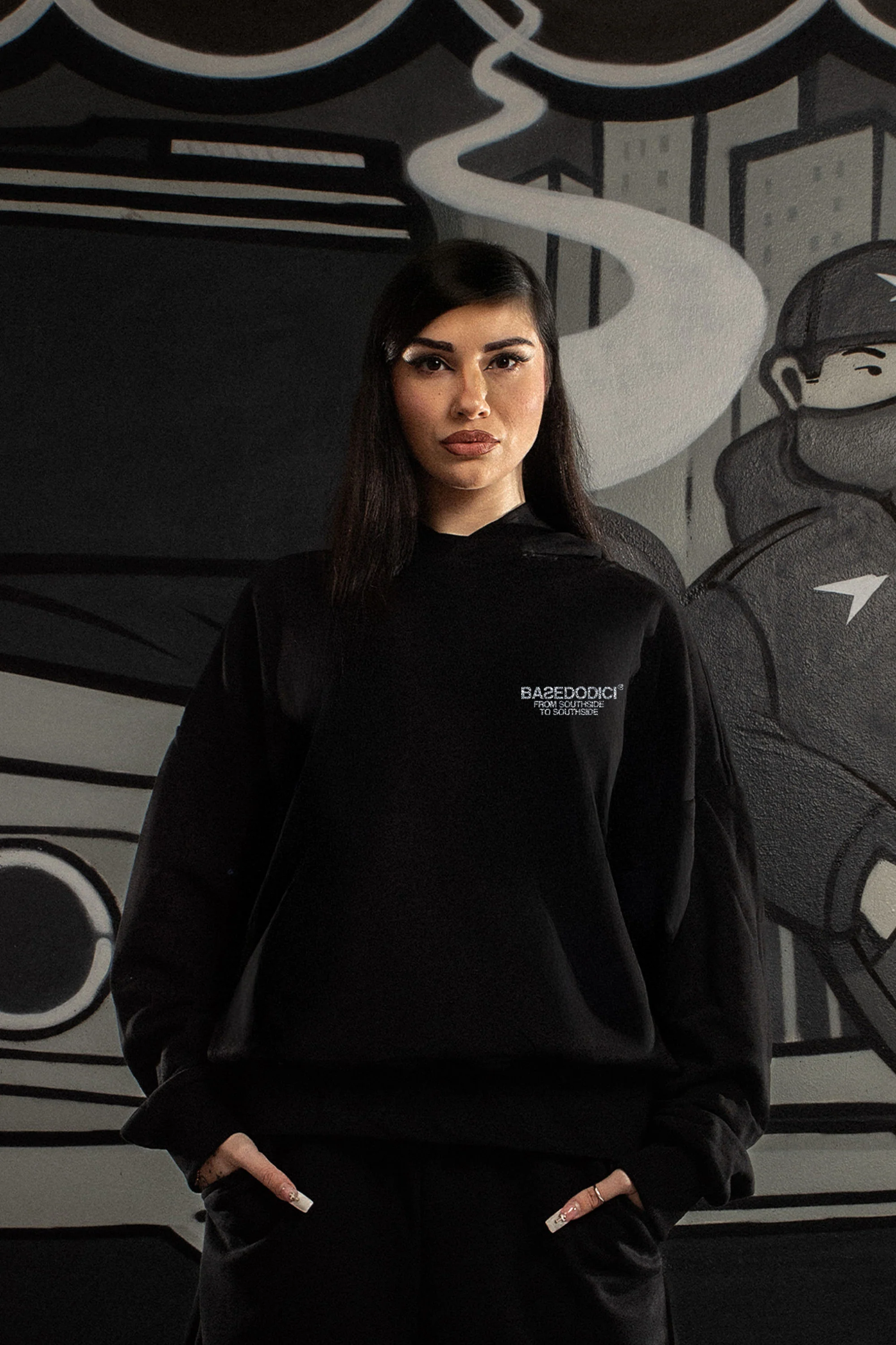 LIMITED EDITION - Hoodie "AMMO" CHI'T'SAP Black/Strass - Image 7