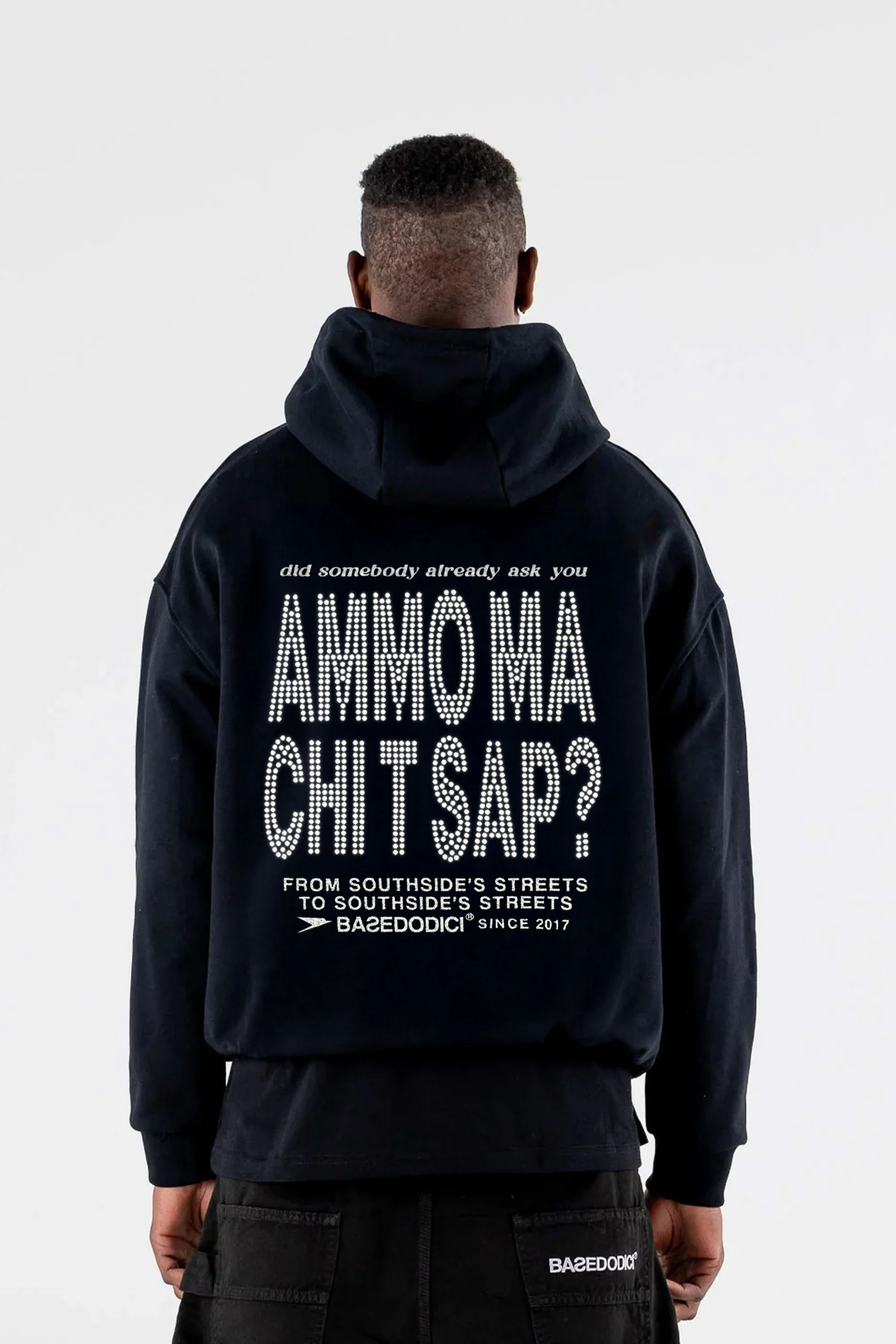 LIMITED EDITION - Hoodie "AMMO" CHI'T'SAP Black/Strass - Image 8