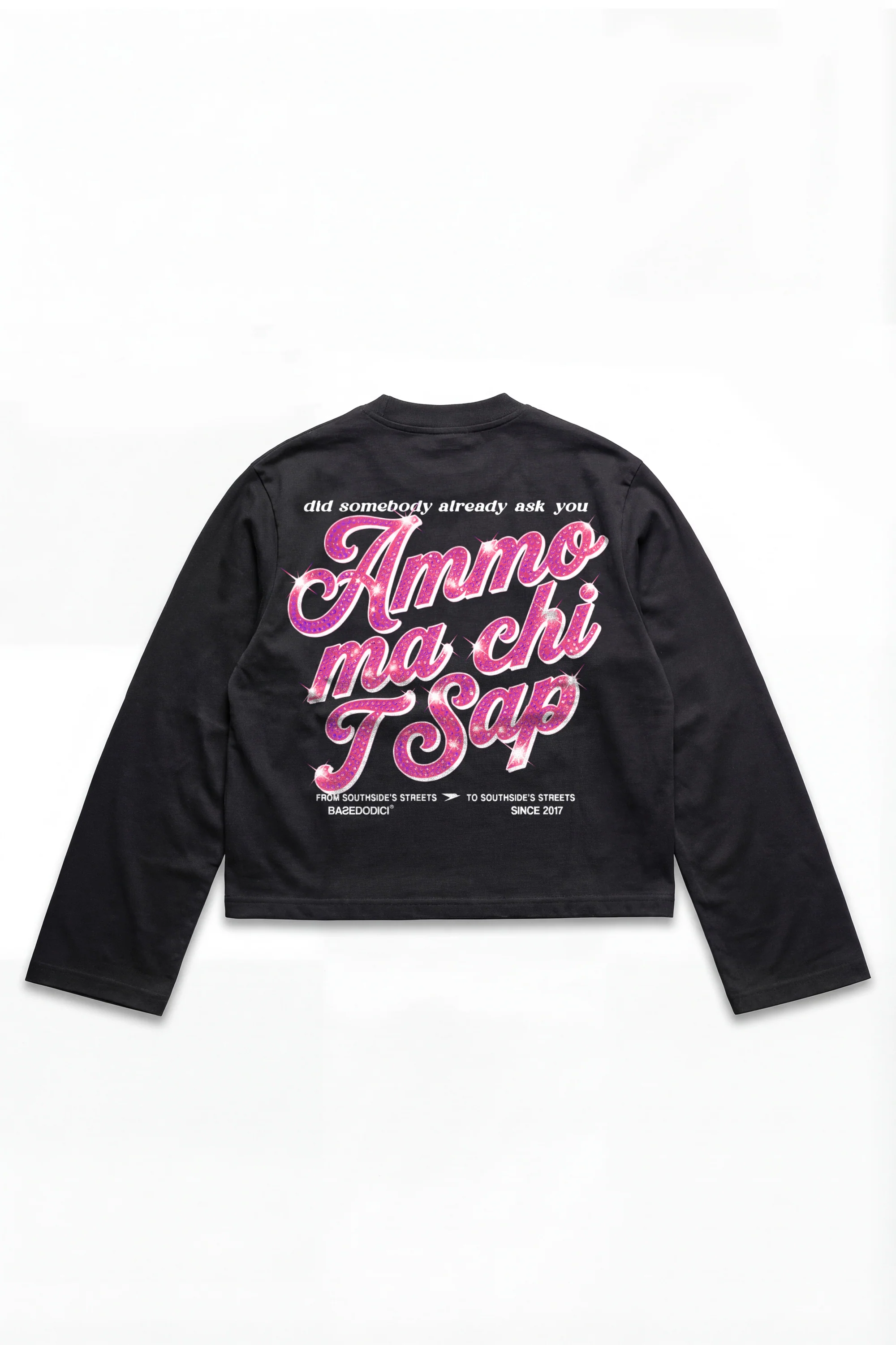Longsleeve "AMMO" CHI'T'SAP Black/GlitterPinkItalic