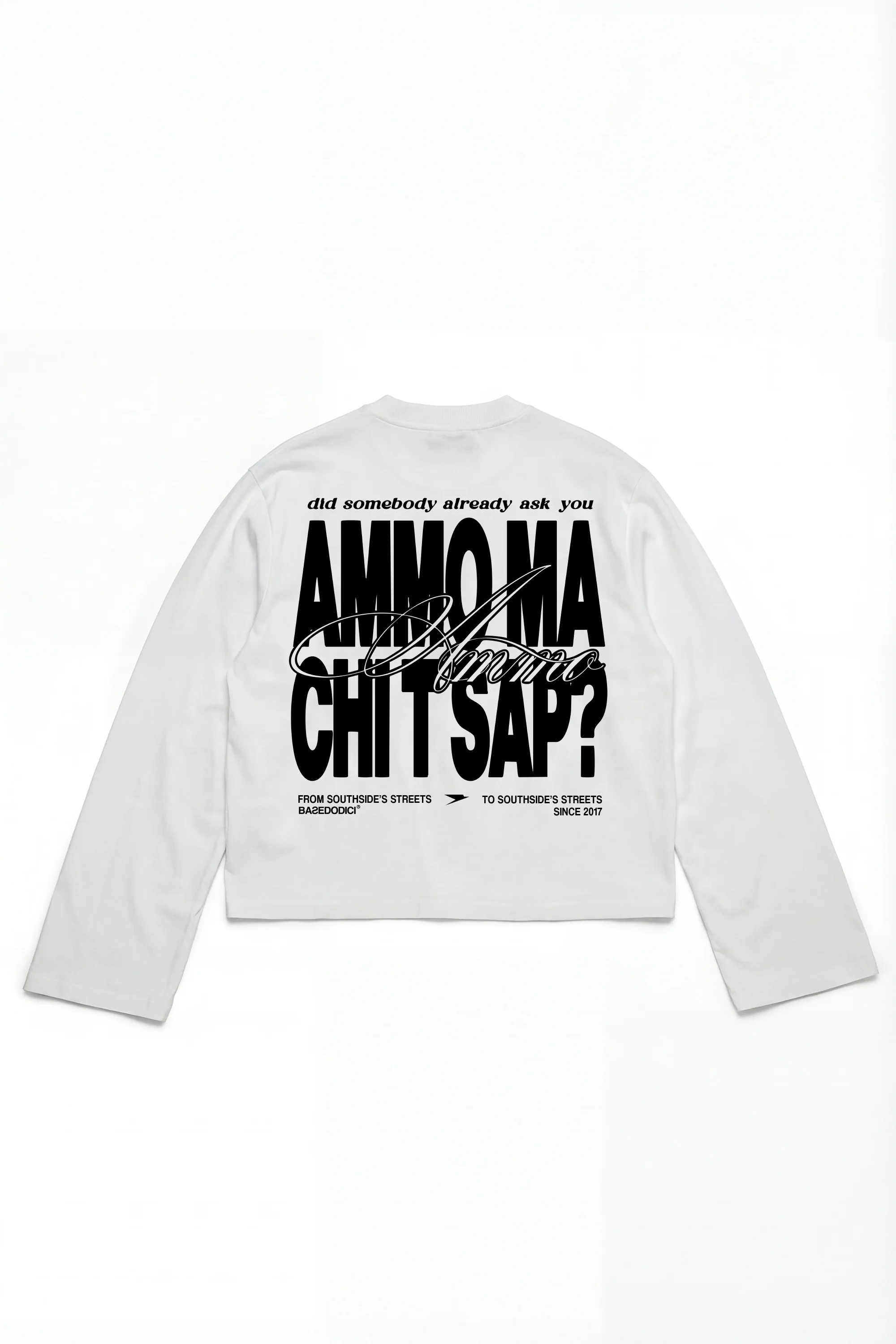Longsleeve "AMMO" CHI'T'SAP White/BasicScript