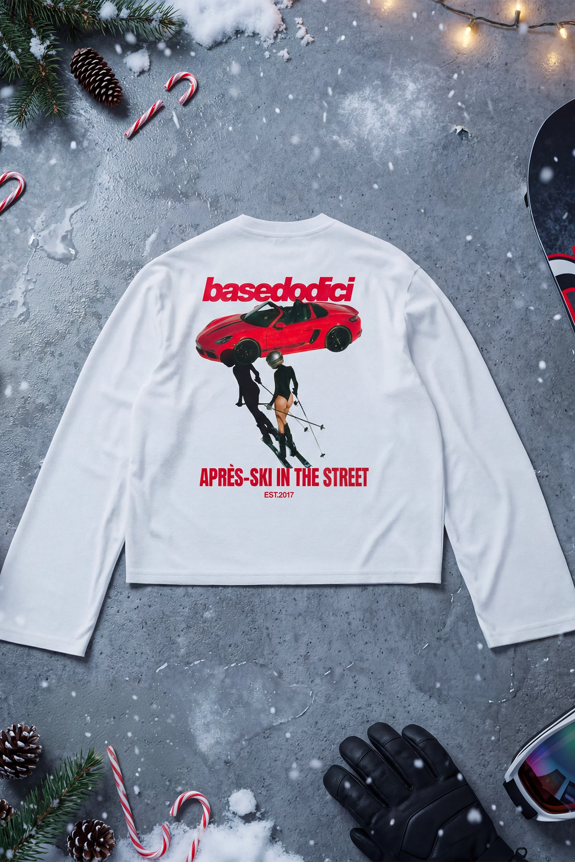Longsleeve "DIRTY XMAS" Apres-Ski in the Street White - Image 4