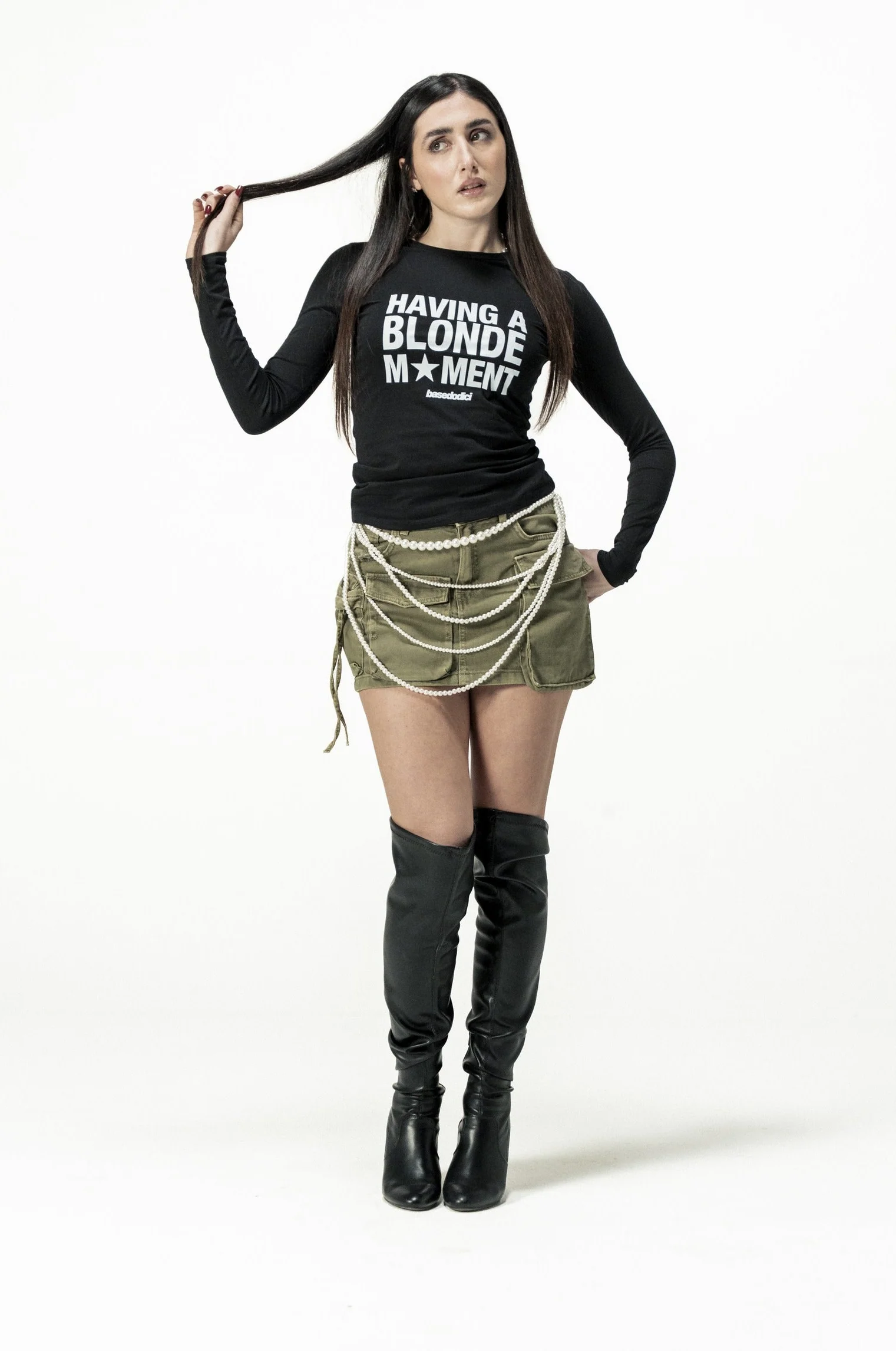 Longsleeve "DIVA" Blonde Black - Image 7