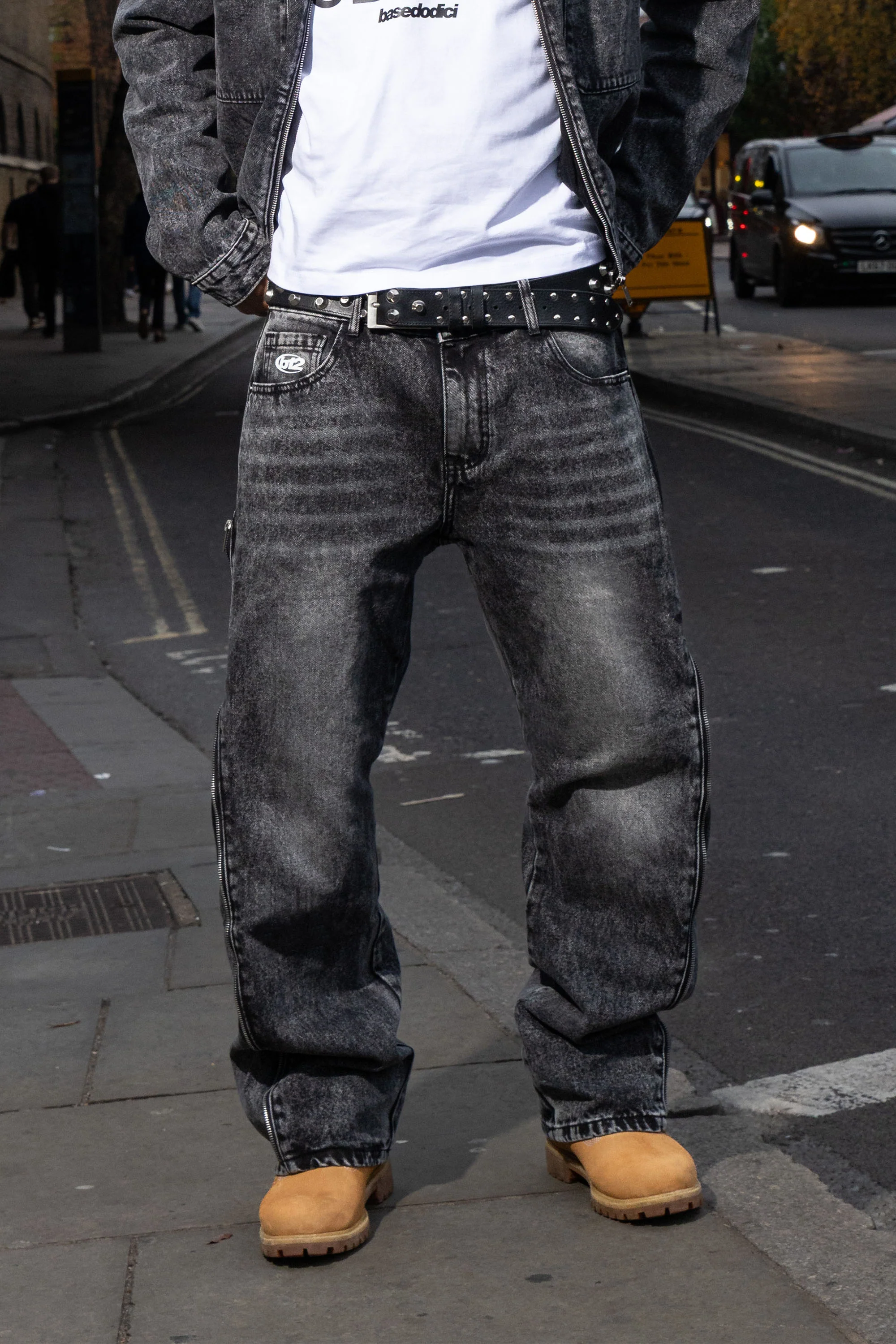 Look "RUDEBOY LDN" Side Zip Stone Washed - Image 4