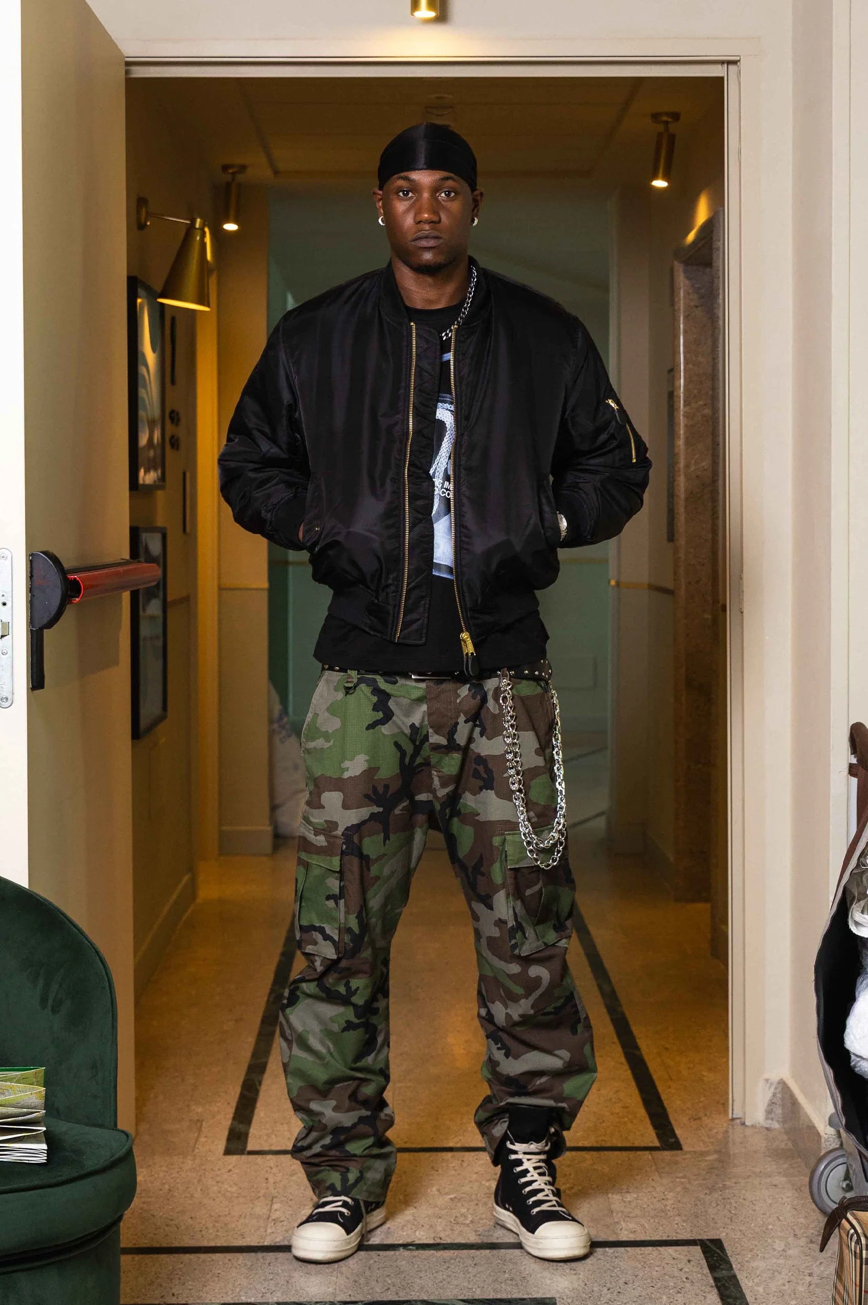 Bomber Jacket "WORLD TOUR" Black - Image 6