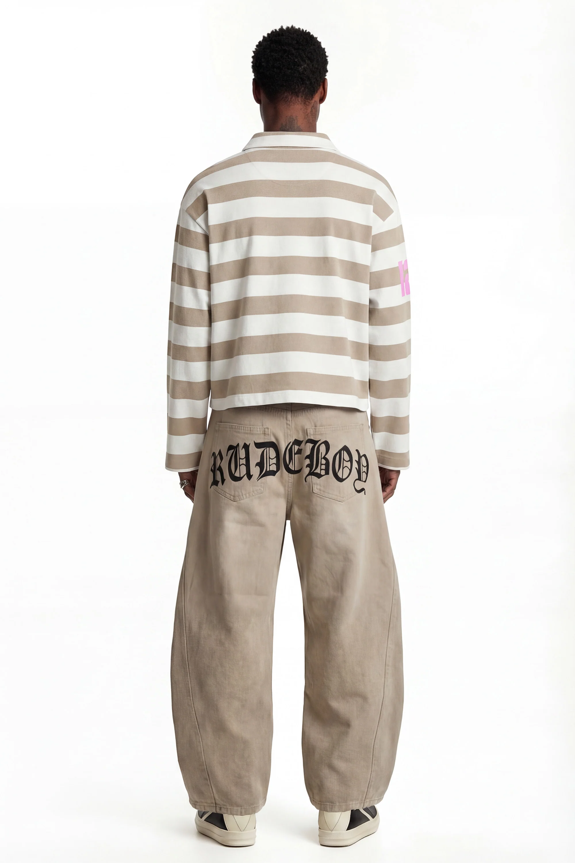 Polo Longsleeve "FOR DREAMERS" Rudeboy Stripe Beige - Image 8