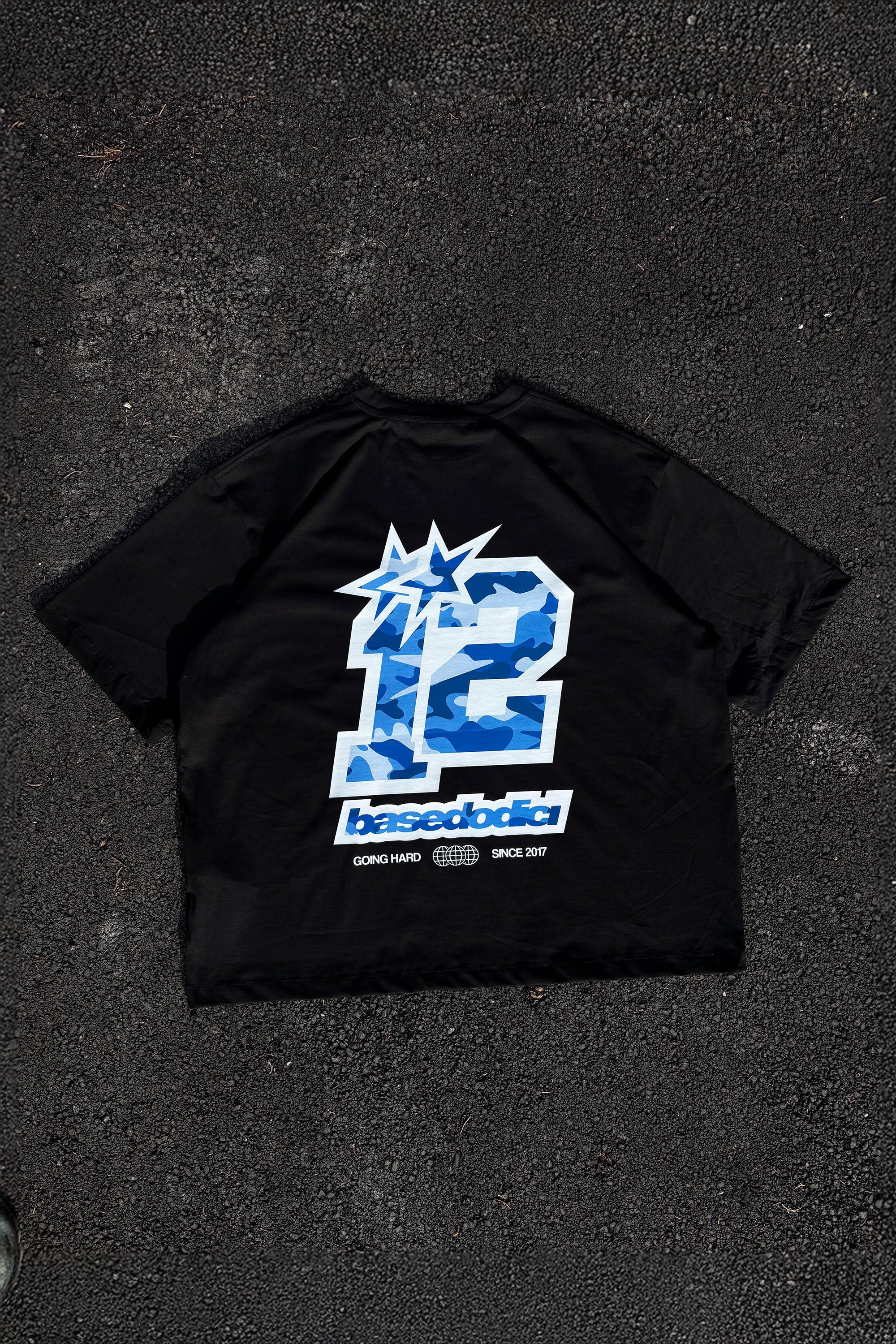 T-Shirt "4PLAYERS" Back 12 Black/CamoBlue - Image 3