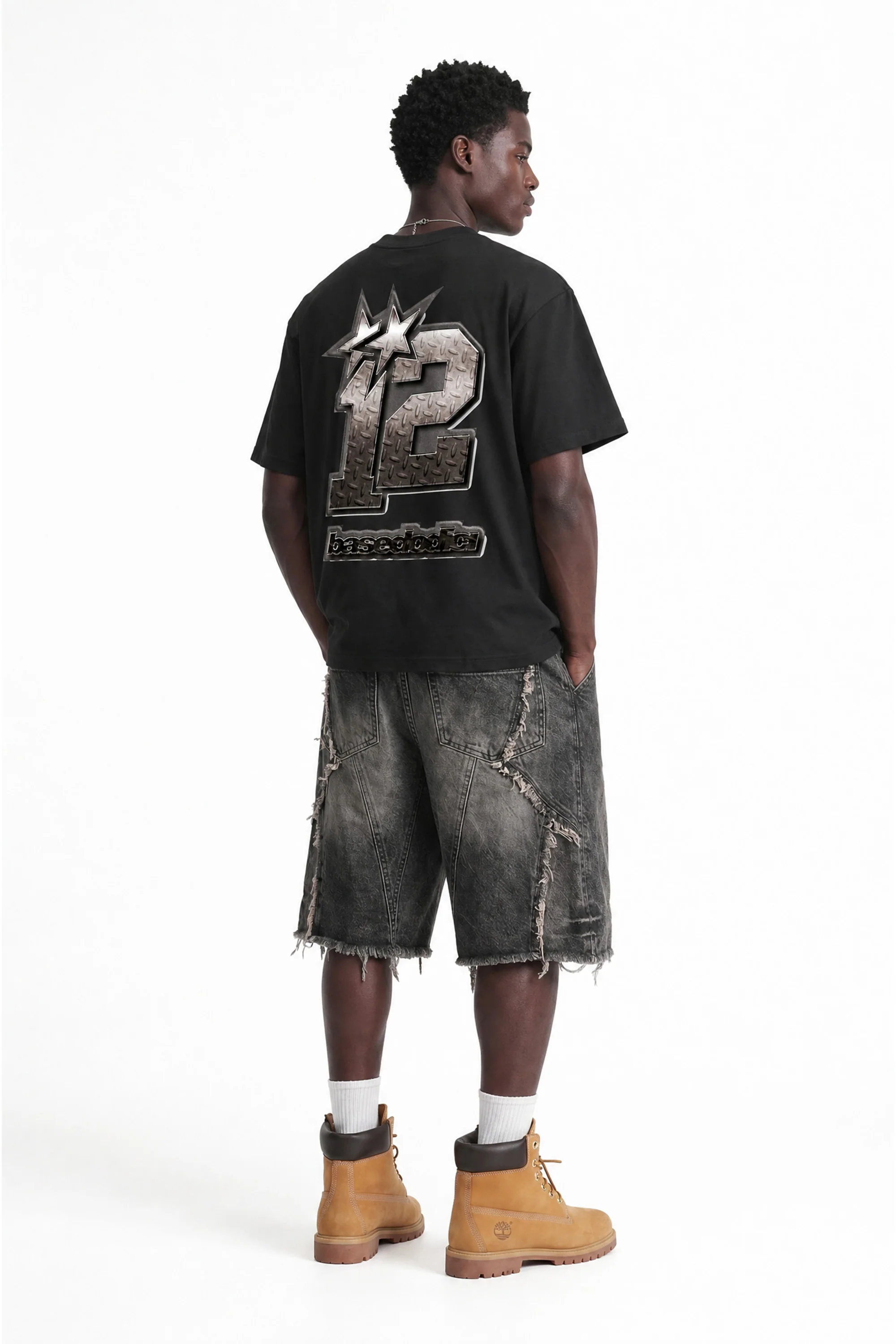 T-Shirt "4PLAYERS" Back 12 Black/Steel - Image 5