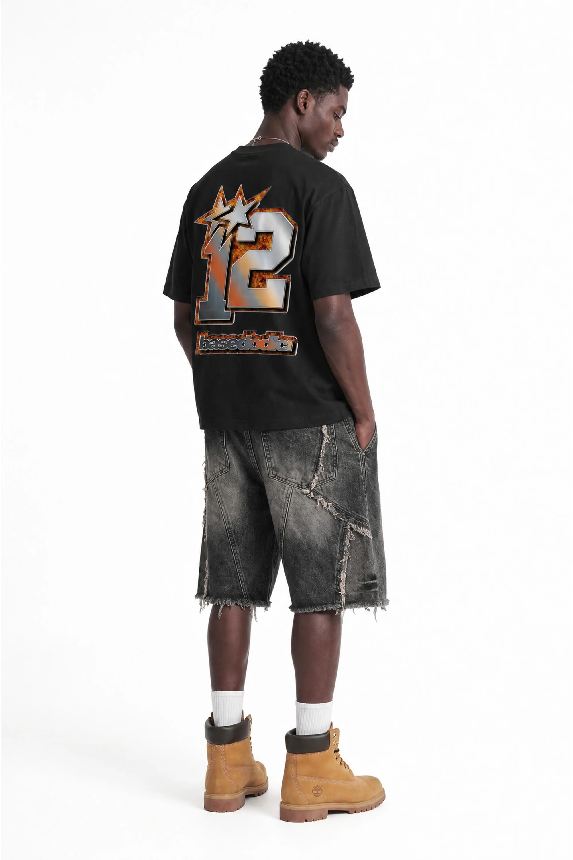 T-Shirt "4PLAYERS" Back 12 Black/Volcano - Image 5