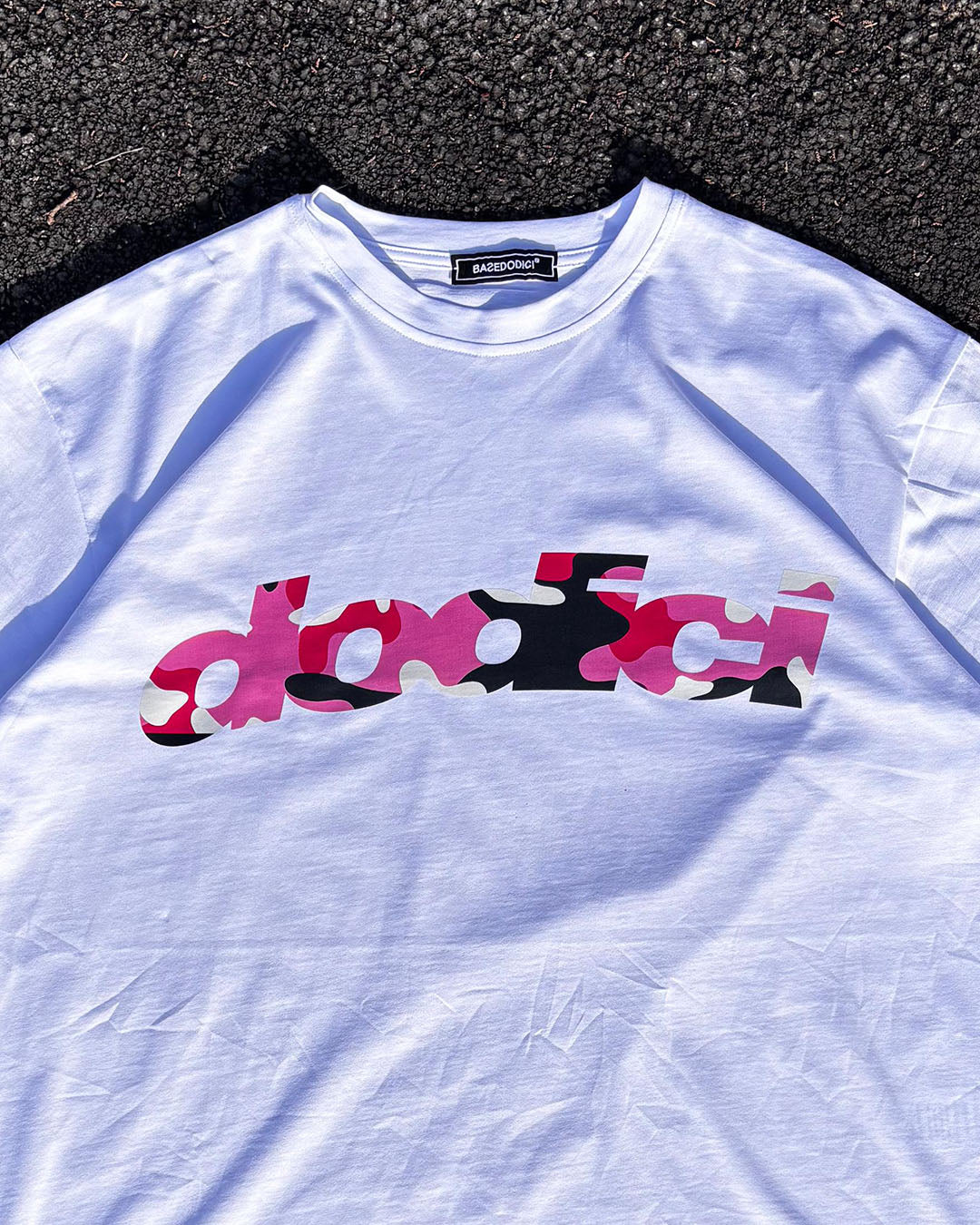 T-Shirt "4PLAYERS" Front DODICI White/CamoPink - Image 3