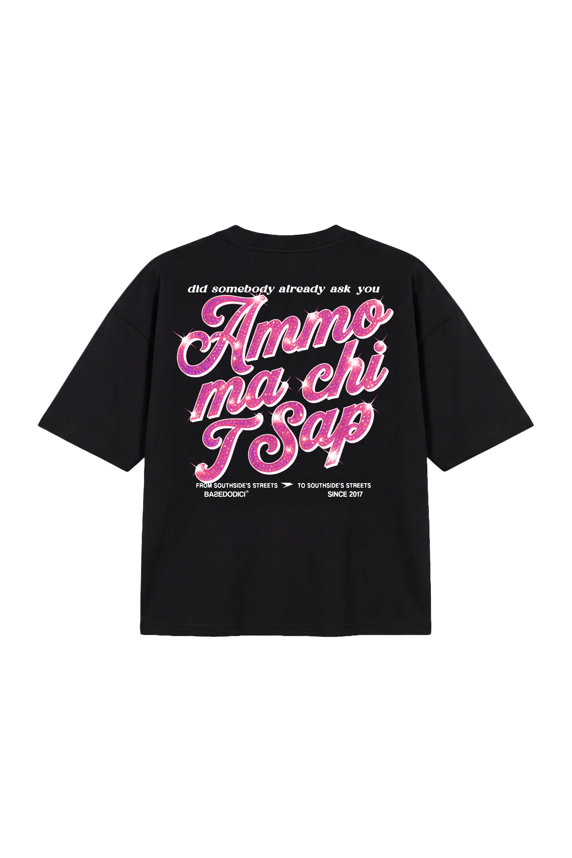 T-Shirt "AMMO" CHI'T'SAP Black/GlitterPinkItalic
