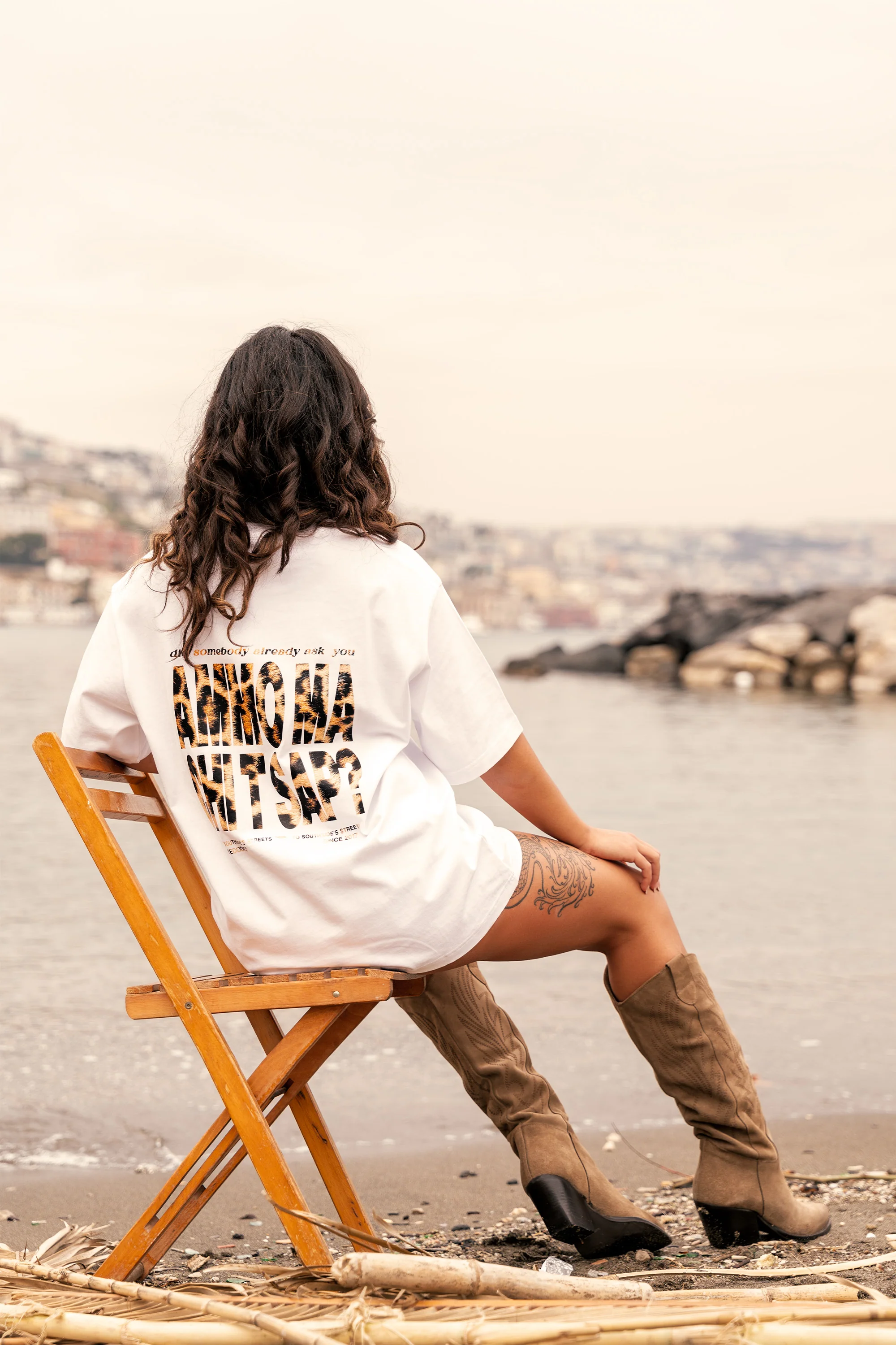 T-Shirt "AMMO" CHI'T'SAP White/Animalier Yellow - Image 4