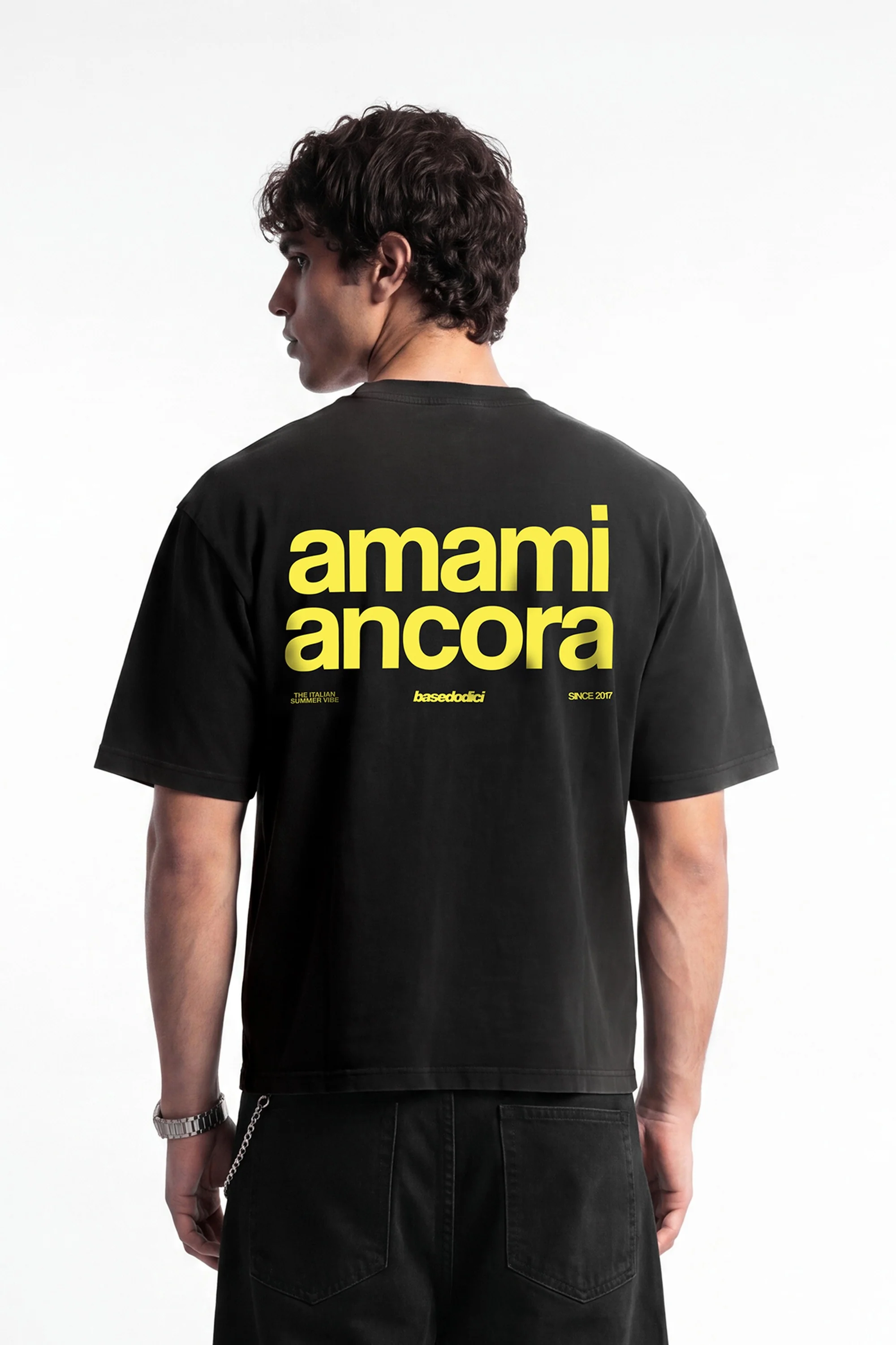 T-Shirt "COPY&PASTE" AmamiAncora Black/Yellow - Image 4