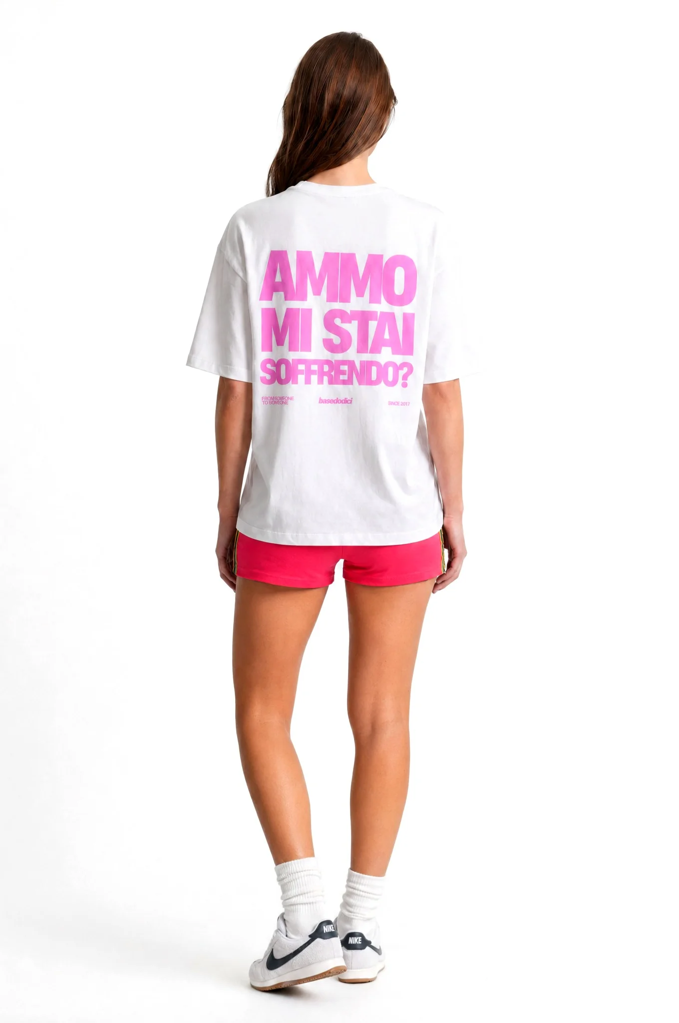 T-Shirt "COPY&PASTE" MiStaiSoffrendo White/Pink - Image 7