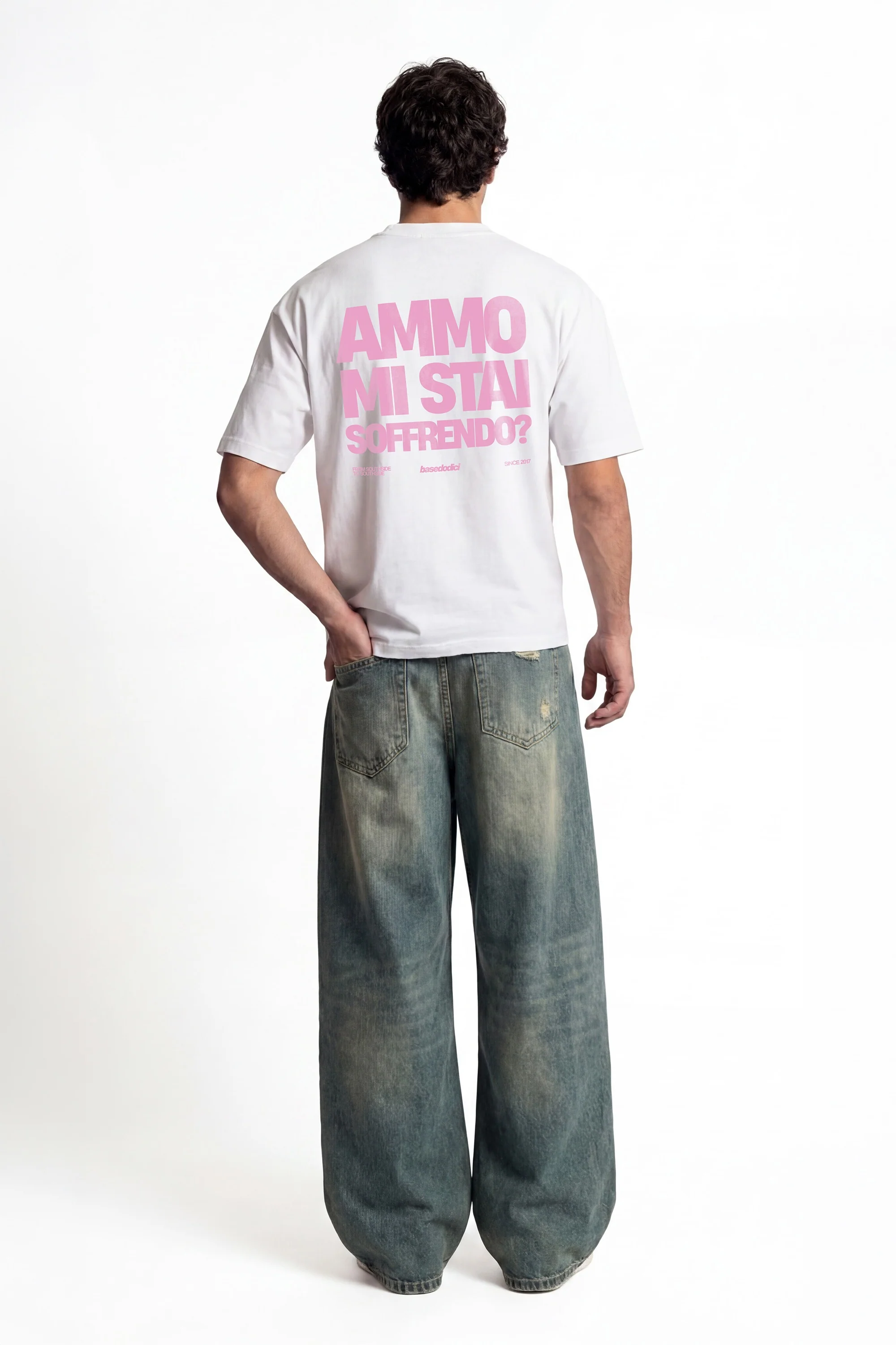 T-Shirt "COPY&PASTE" MiStaiSoffrendo White/Pink - Image 9