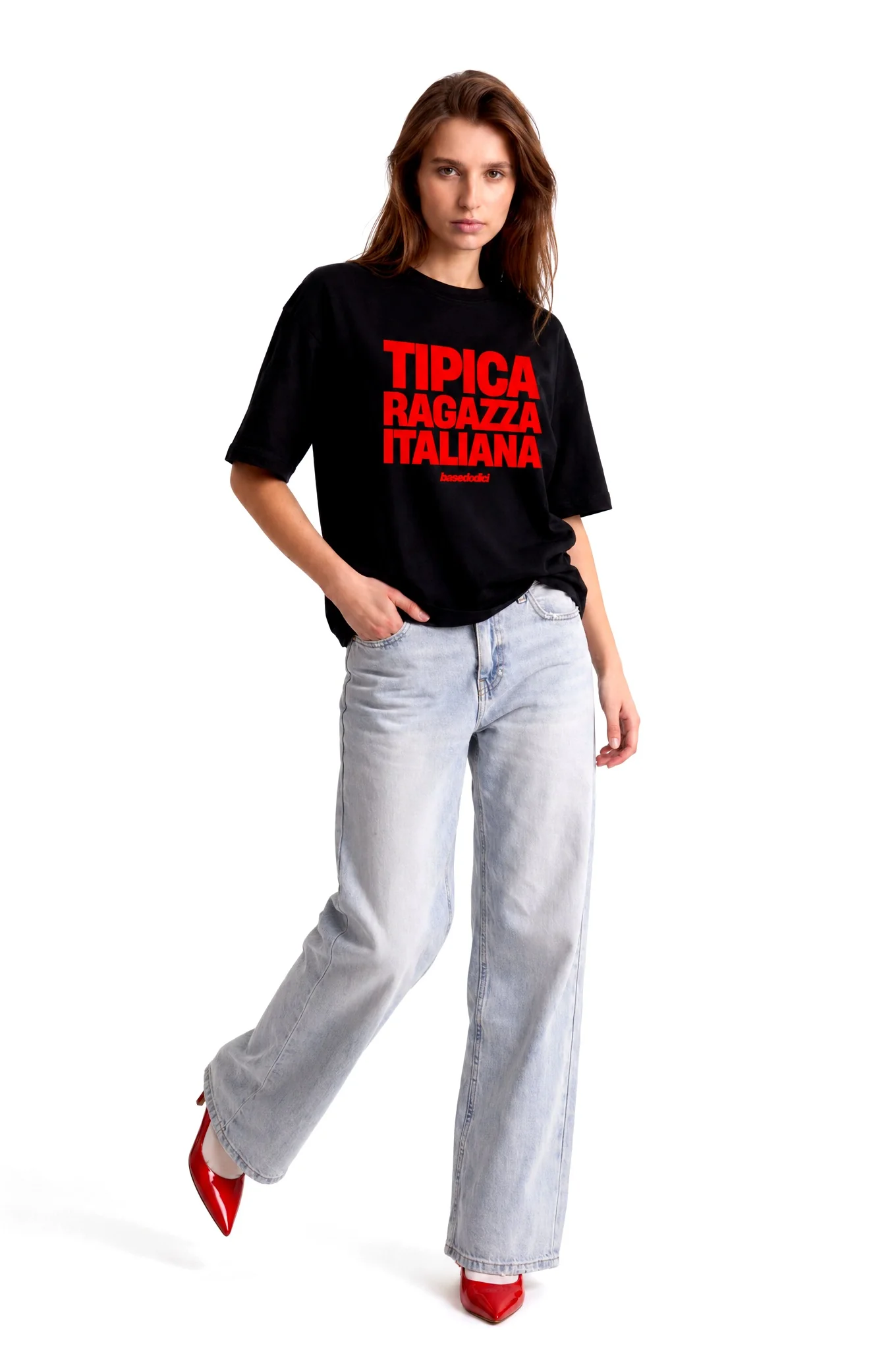 T-Shirt "COPY&PASTE" RagazzaItaliana Black/Red - Image 3