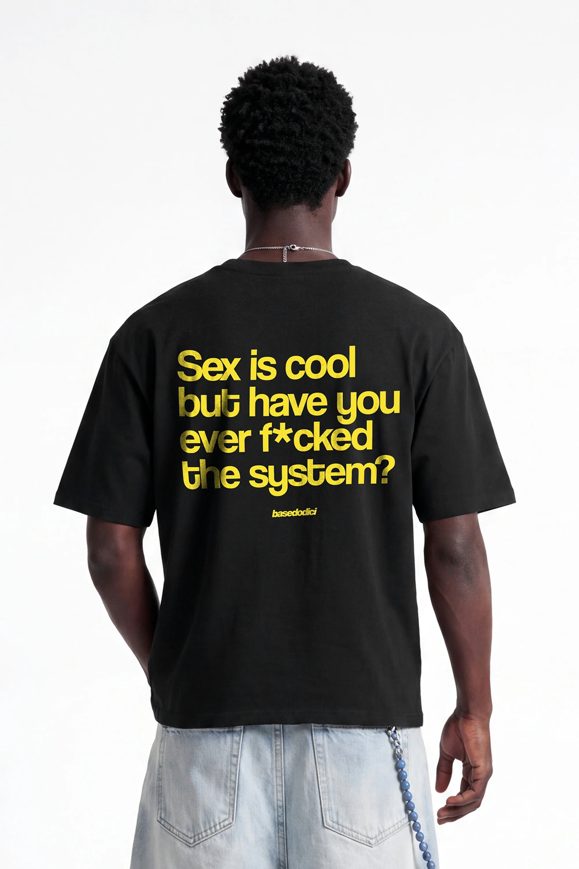 T-Shirt "COPY&PASTE" SexIsCool Black/Yellow - Image 2