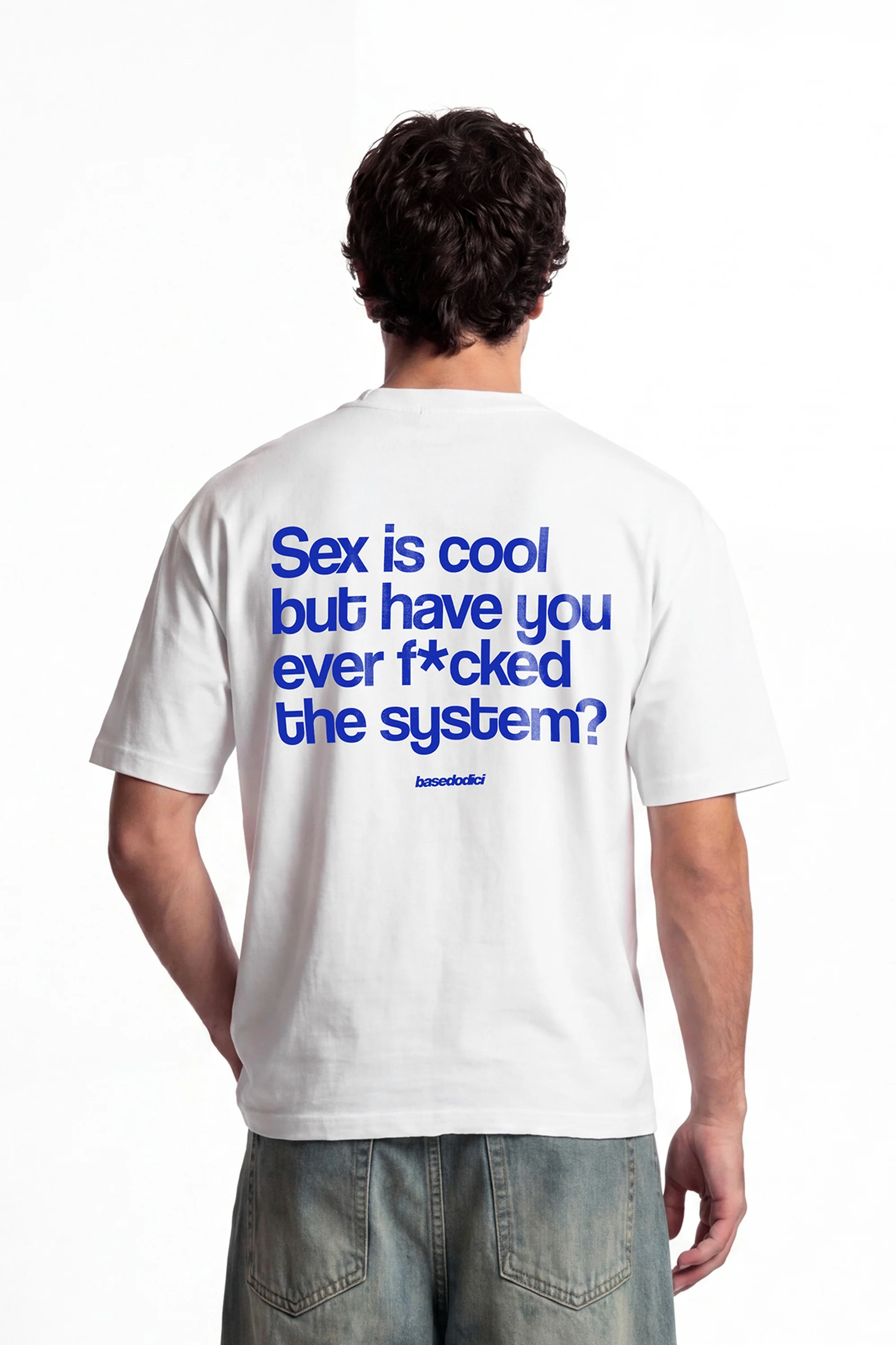 T-Shirt "COPY&PASTE" SexIsCool White/Blue - Image 2