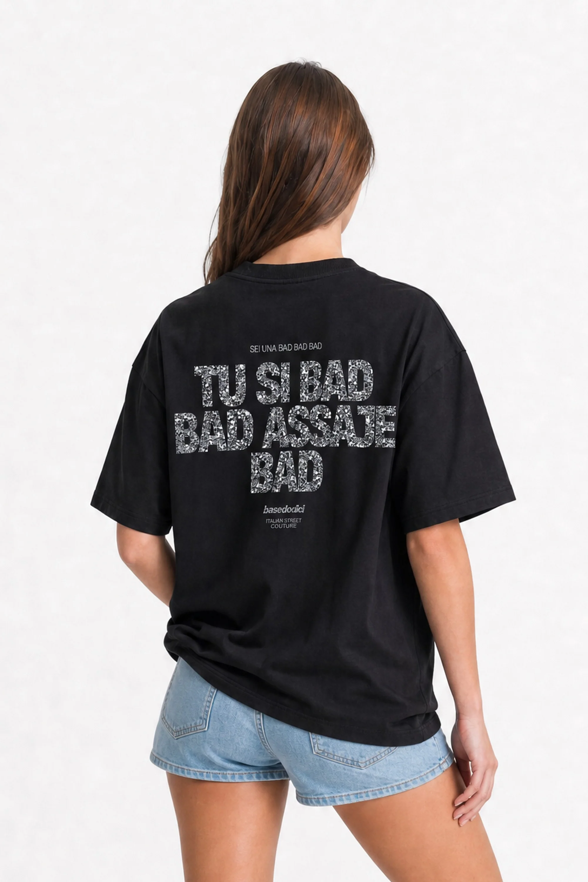 T-Shirt "COPY&PASTE" TU SI BAD BAD Black/Glitter - Image 2