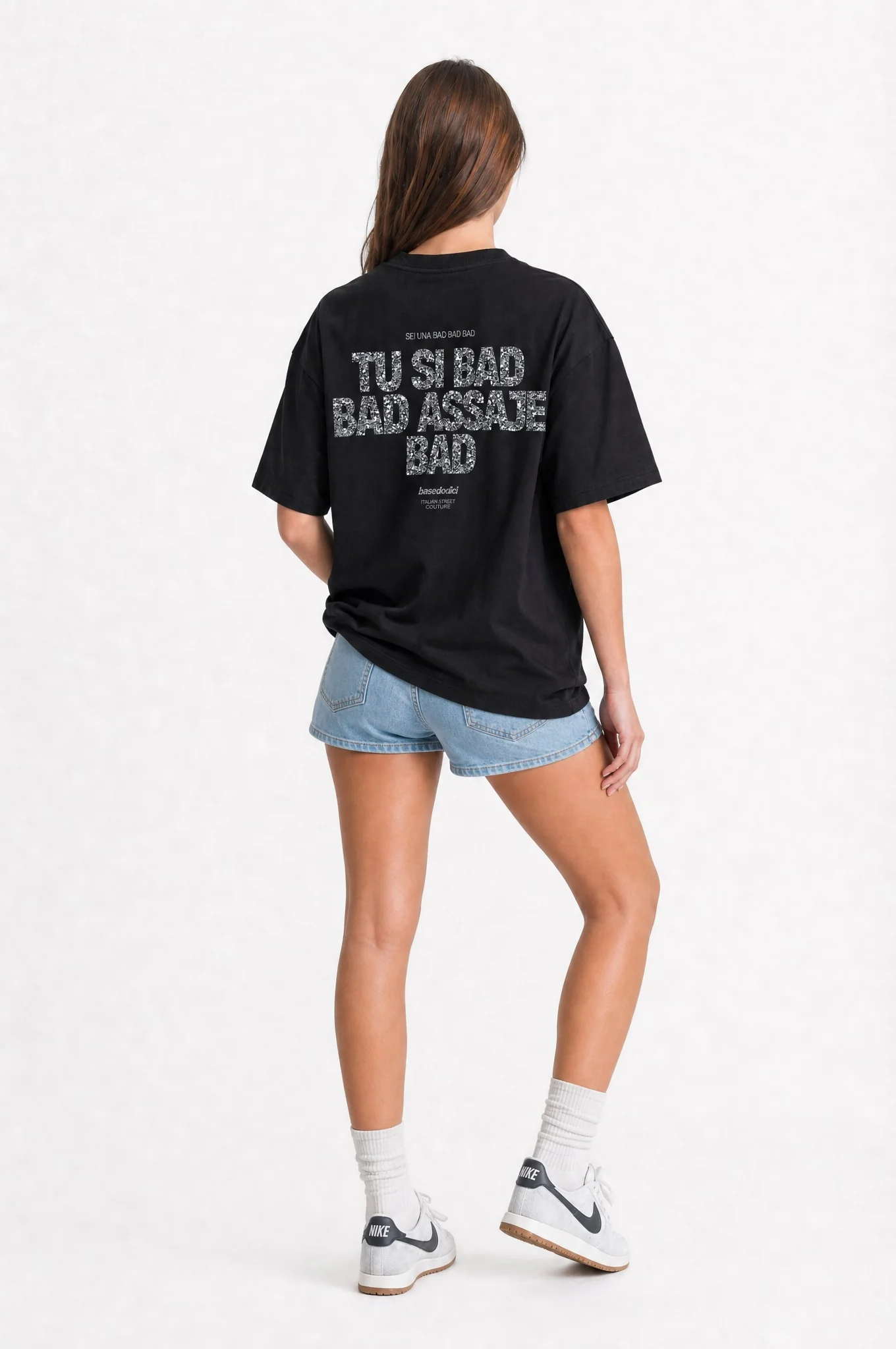 T-Shirt "COPY&PASTE" TU SI BAD BAD Black/Glitter - Image 4