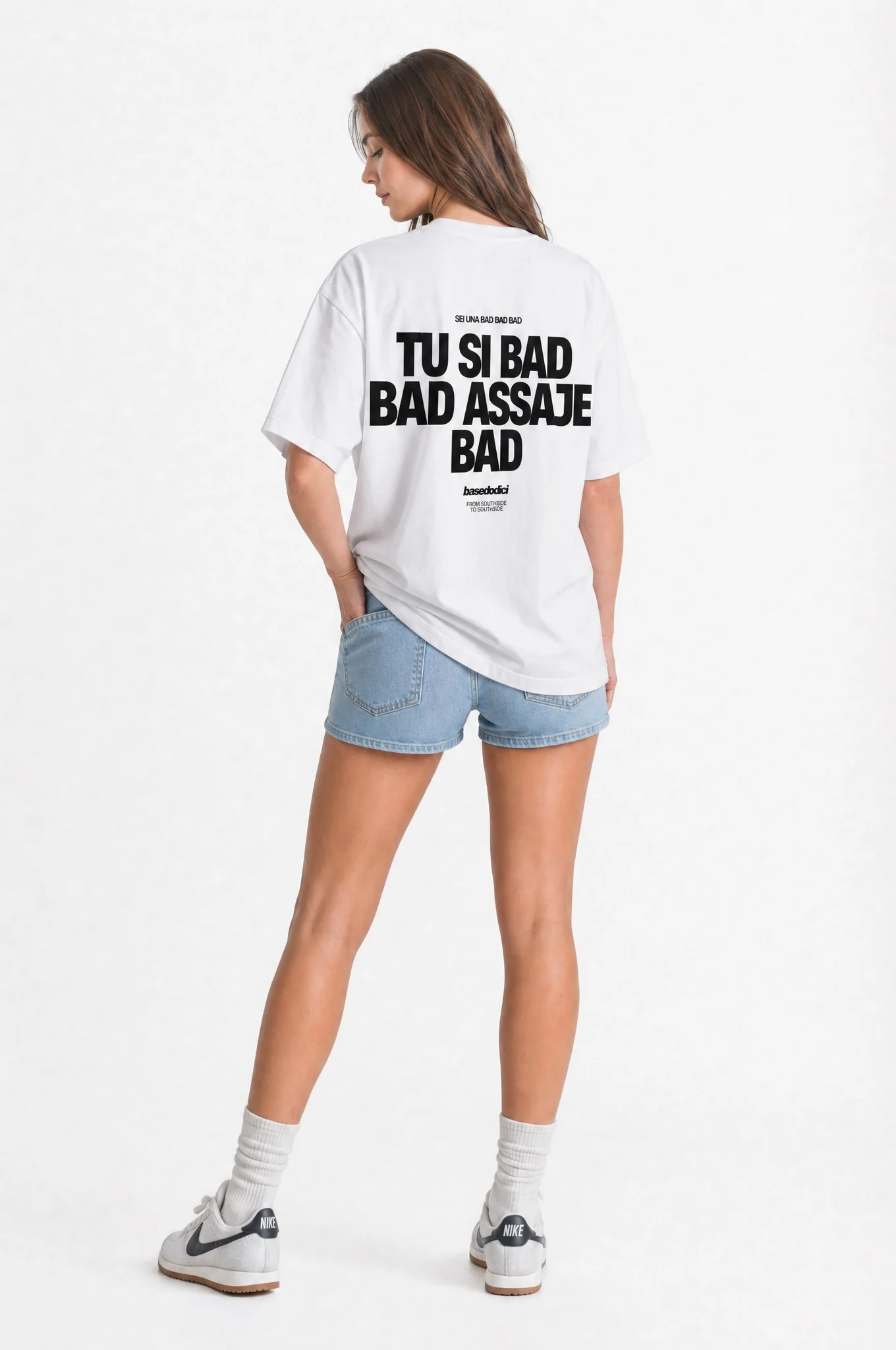 T-Shirt "COPY&PASTE" TU SI BAD BAD White/Black - Image 4