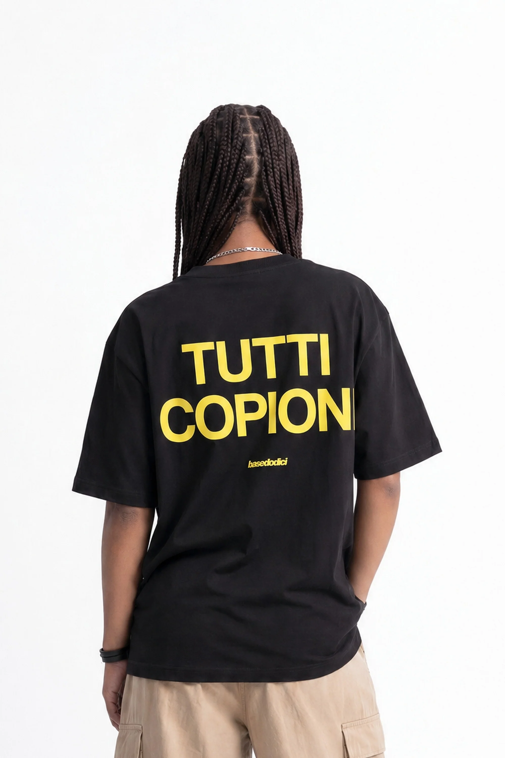 T-Shirt "COPY&PASTE" TuttiCopioni Black/Yellow - Image 4