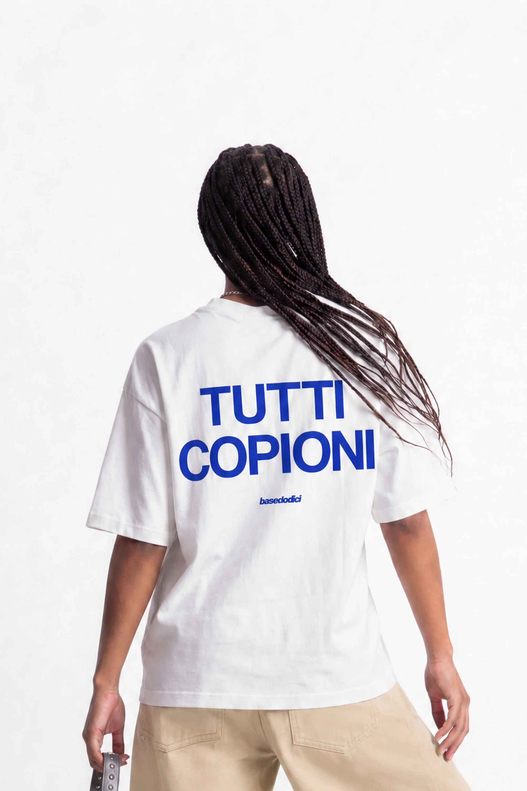T-Shirt "COPY&PASTE" TuttiCopioni White/Blue - Image 4