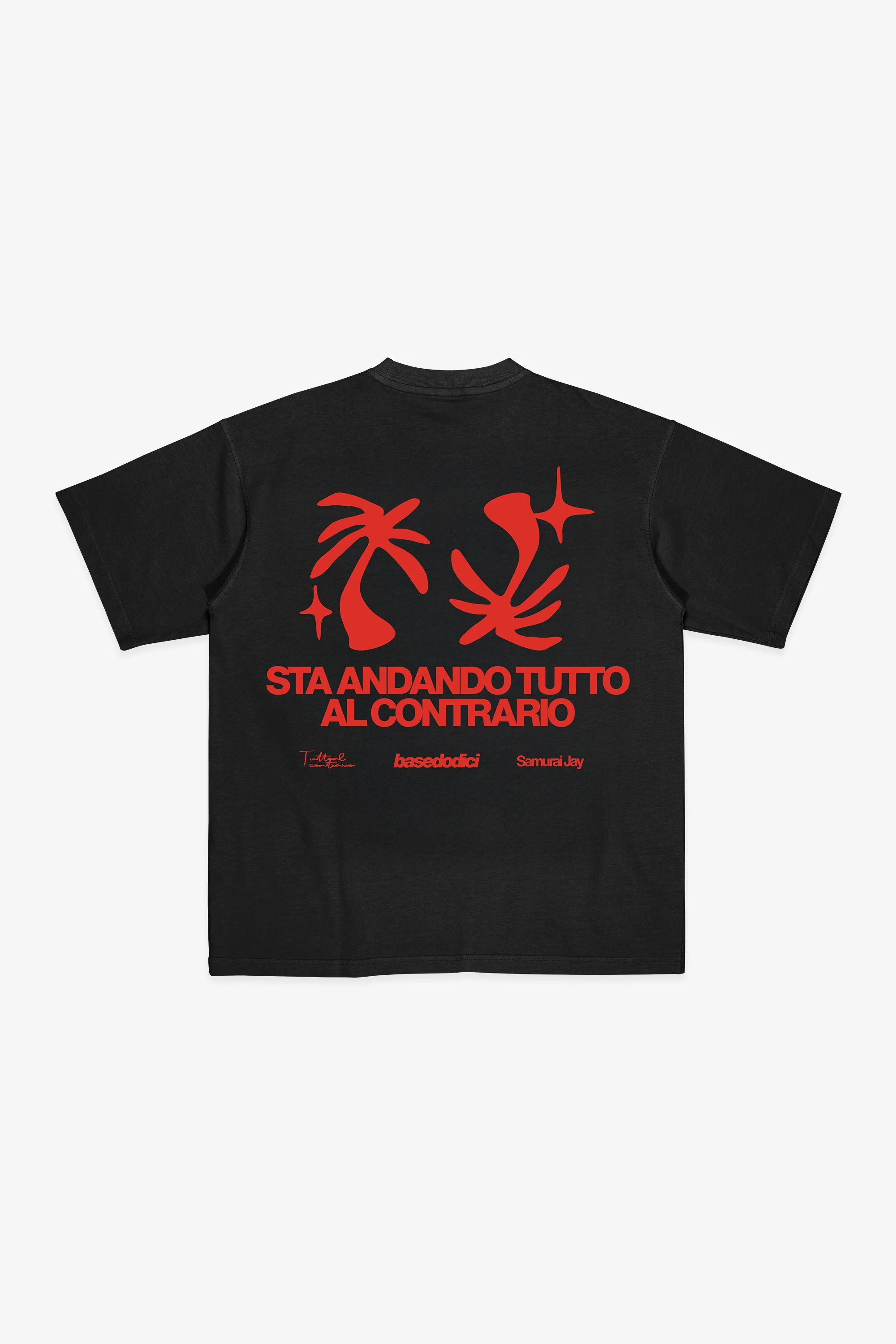 T-Shirt "SAMURAIJAYxBASEDODICI" TuttoSbagliato Black/Red - Image 7