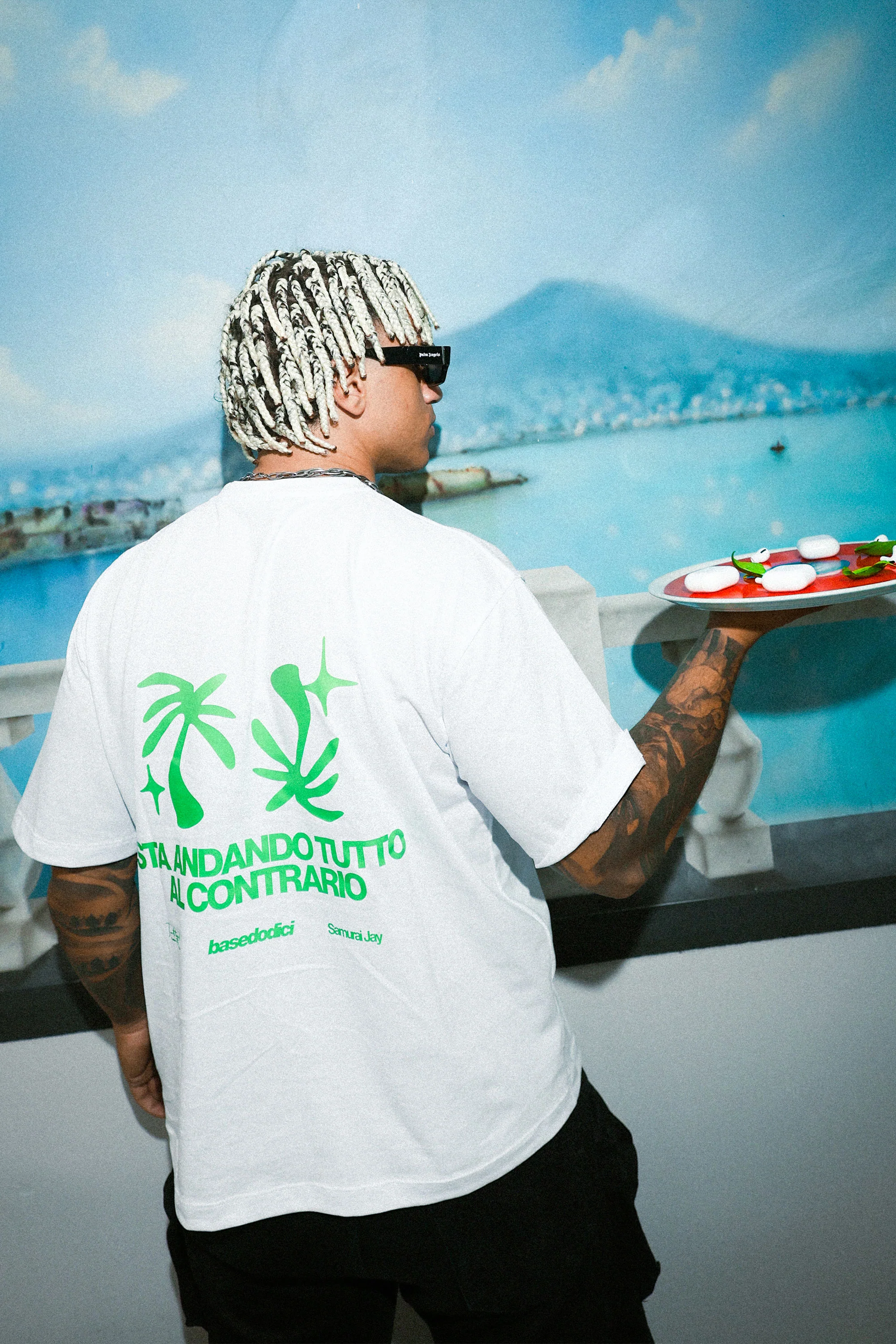 T-Shirt "SAMURAIJAYxBASEDODICI" TuttoSbagliato White/Green - Image 5