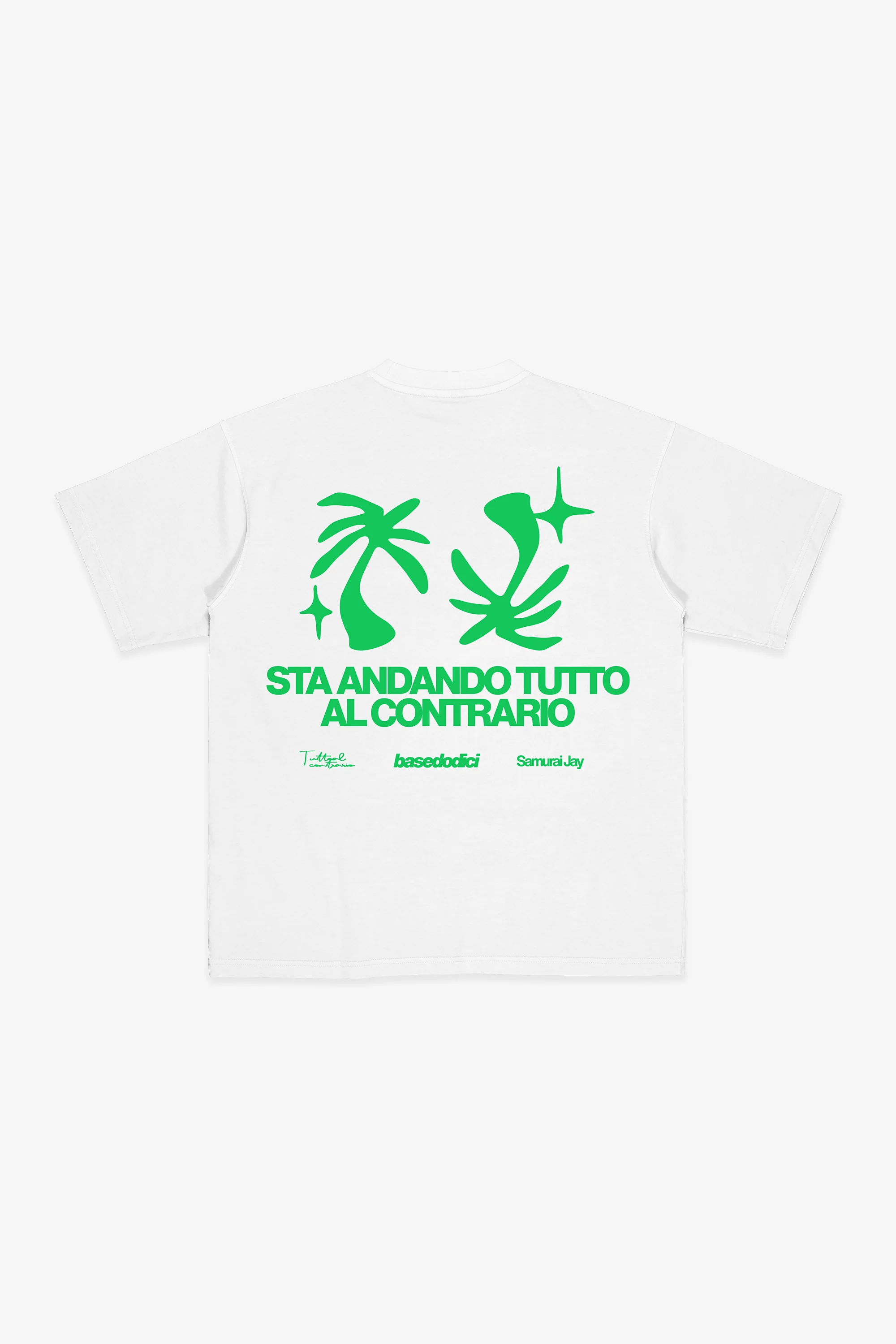 T-Shirt "SAMURAIJAYxBASEDODICI" TuttoSbagliato White/Green - Image 7