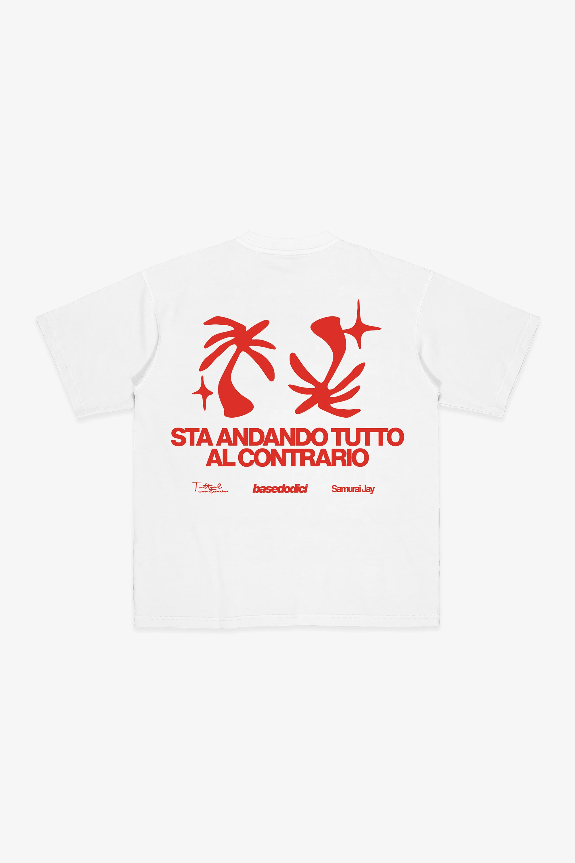 T-Shirt "SAMURAIJAYxBASEDODICI" TuttoSbagliato White/Red - Image 6