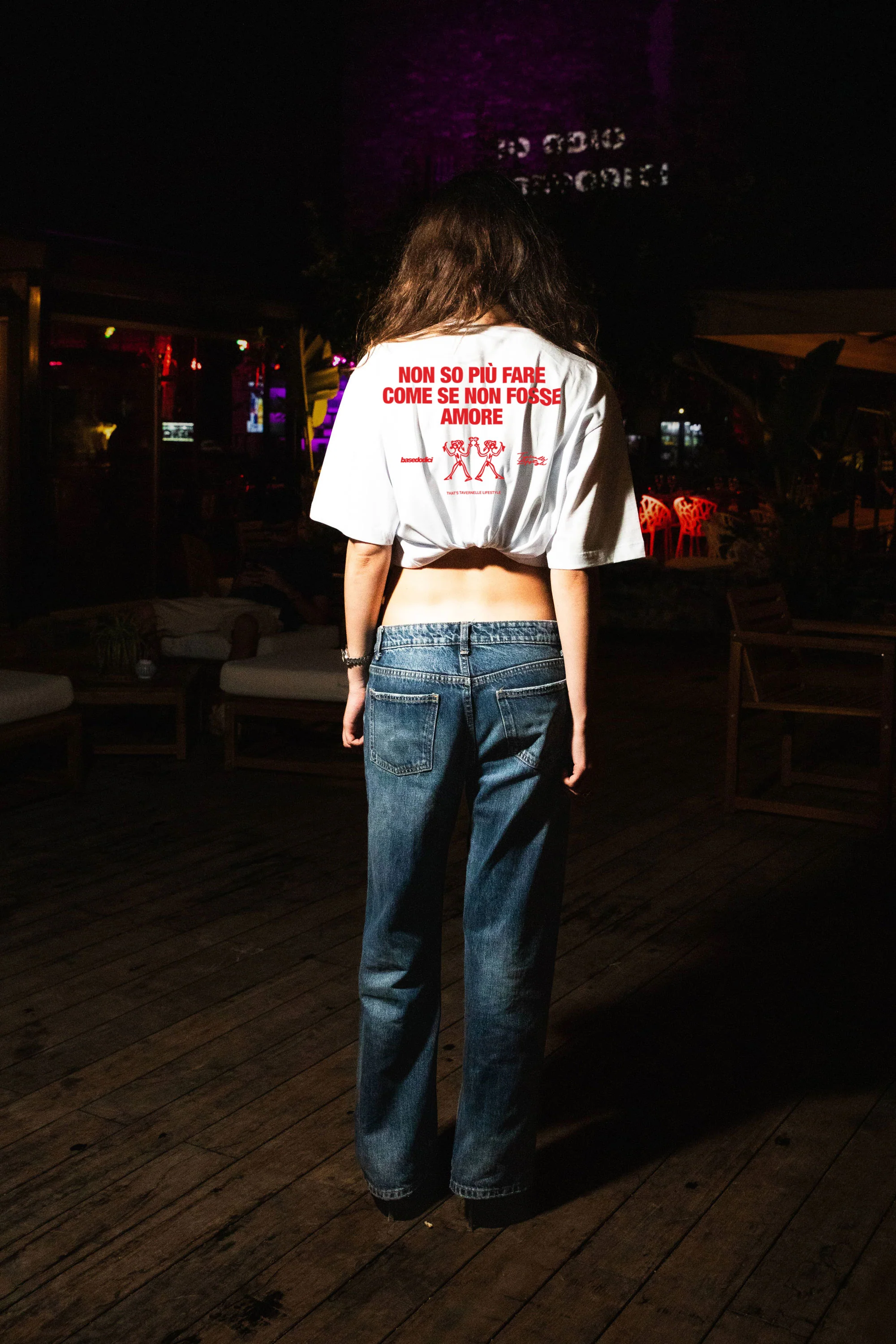 T-Shirt "TAVERNELLExBASEDODICI" Amore White - Image 4