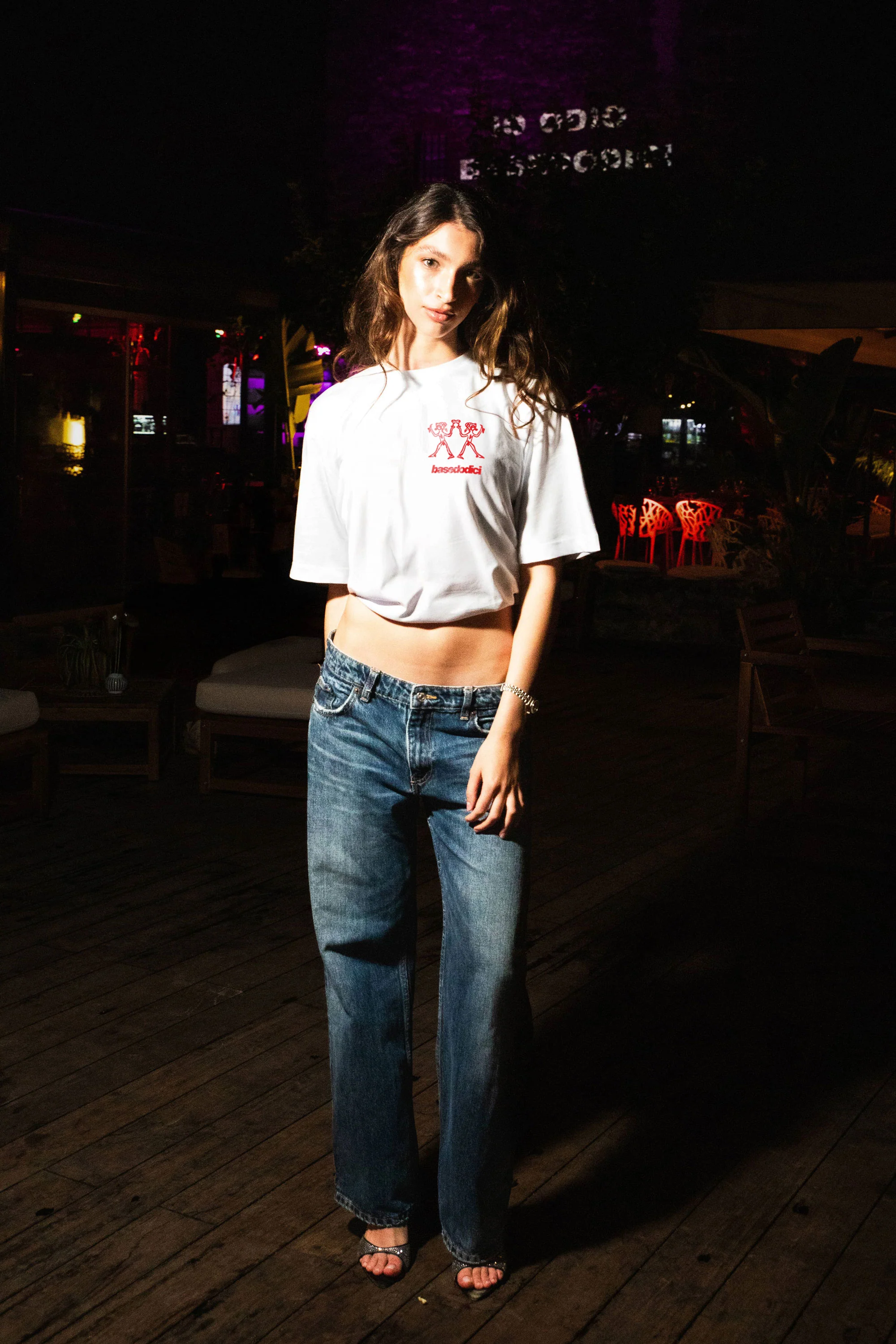 T-Shirt "TAVERNELLExBASEDODICI" Amore White - Image 5