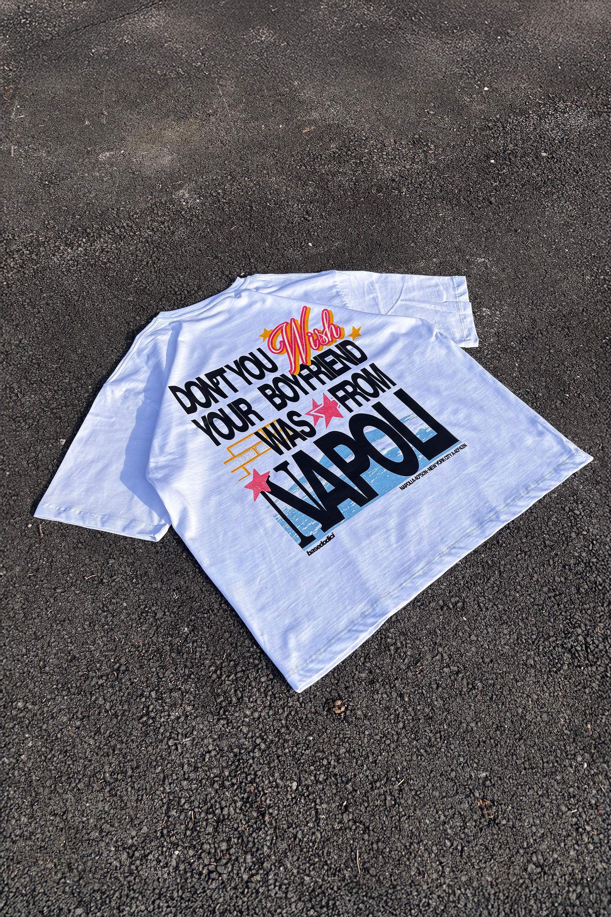 T-Shirt “WISHYOUR” Boyfriend White/Multi - Image 3