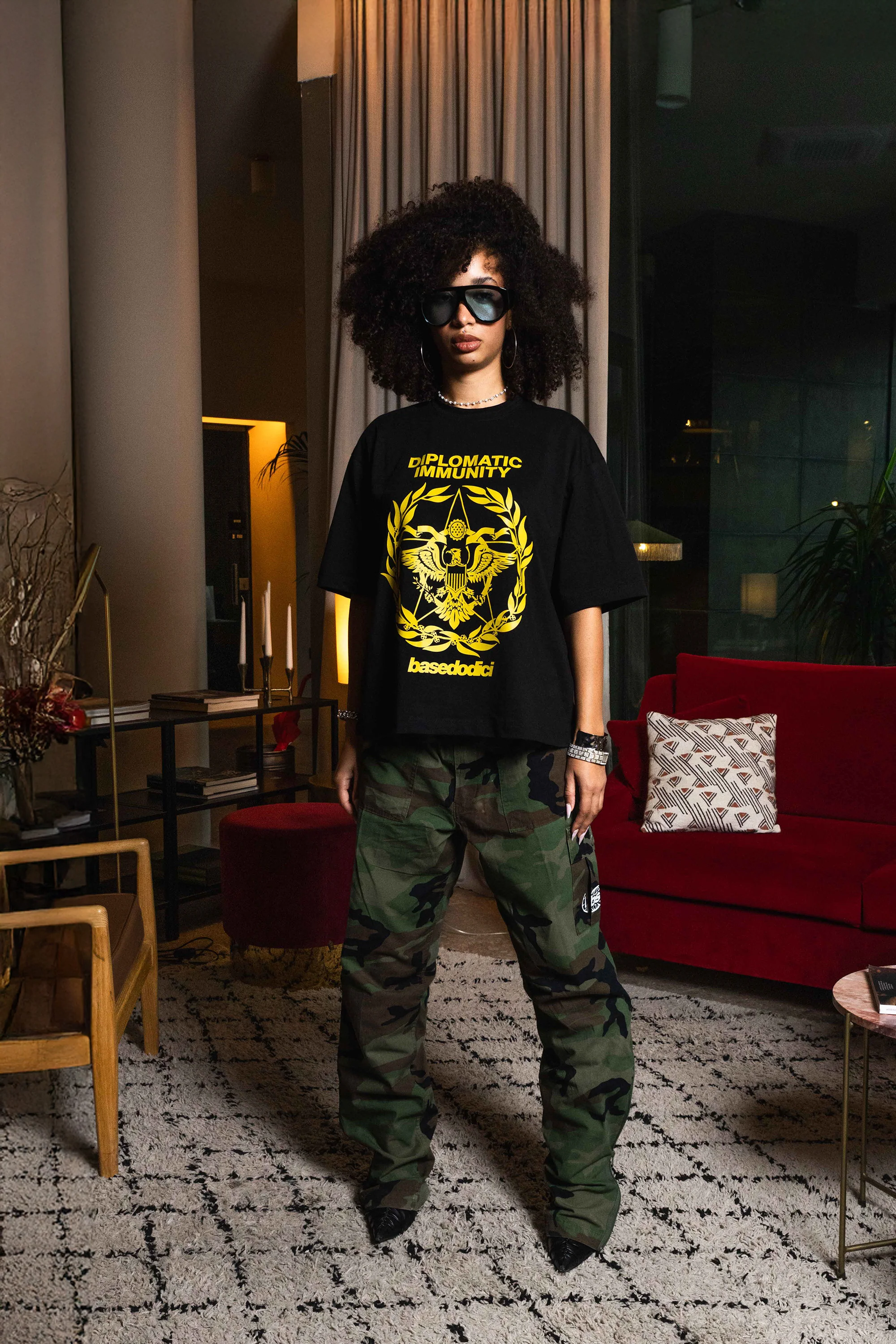 T-Shirt "WORLD TOUR" Diplomatic Immunity Black - Image 4