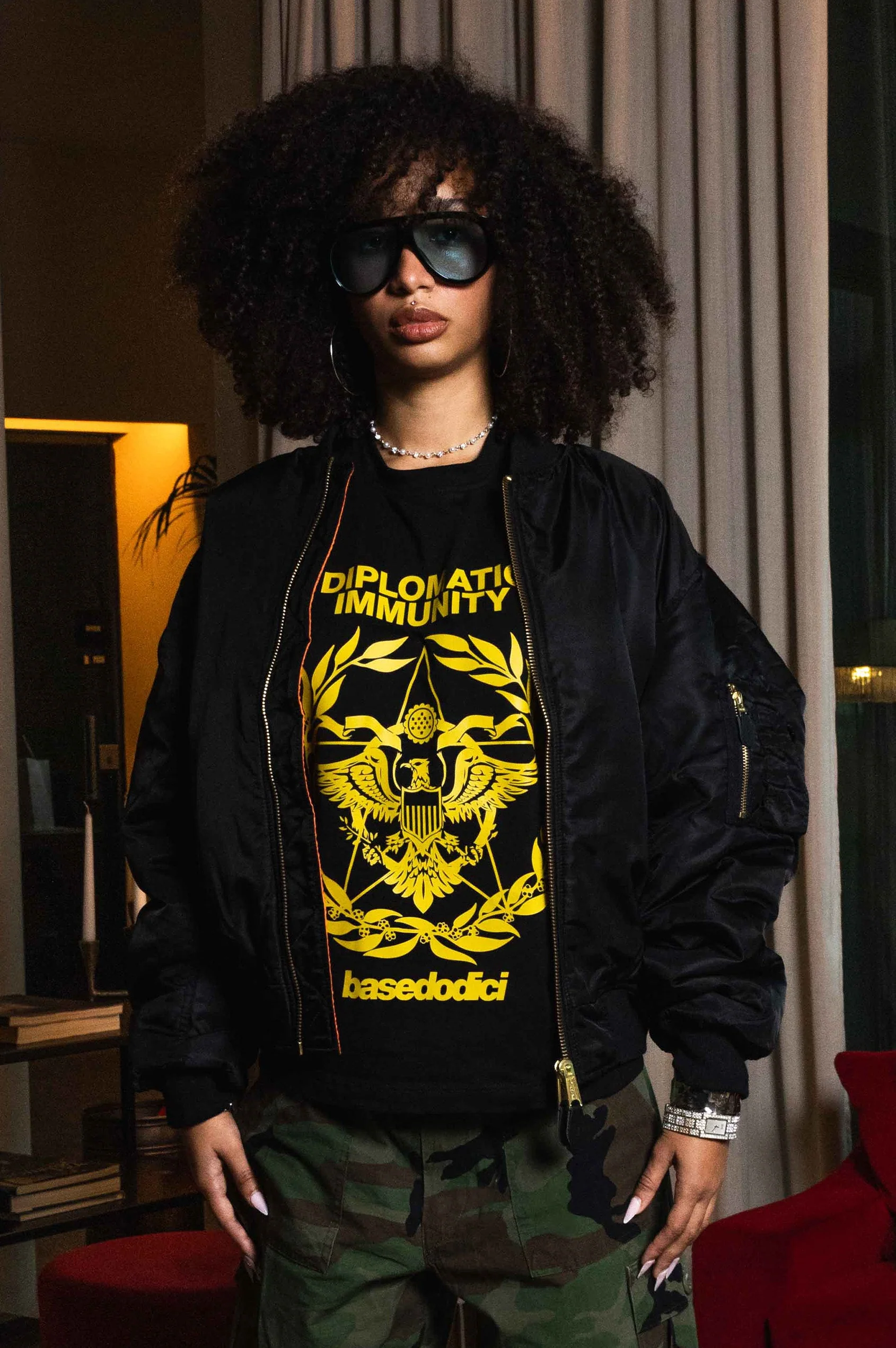 T-Shirt "WORLD TOUR" Diplomatic Immunity Black - Image 5
