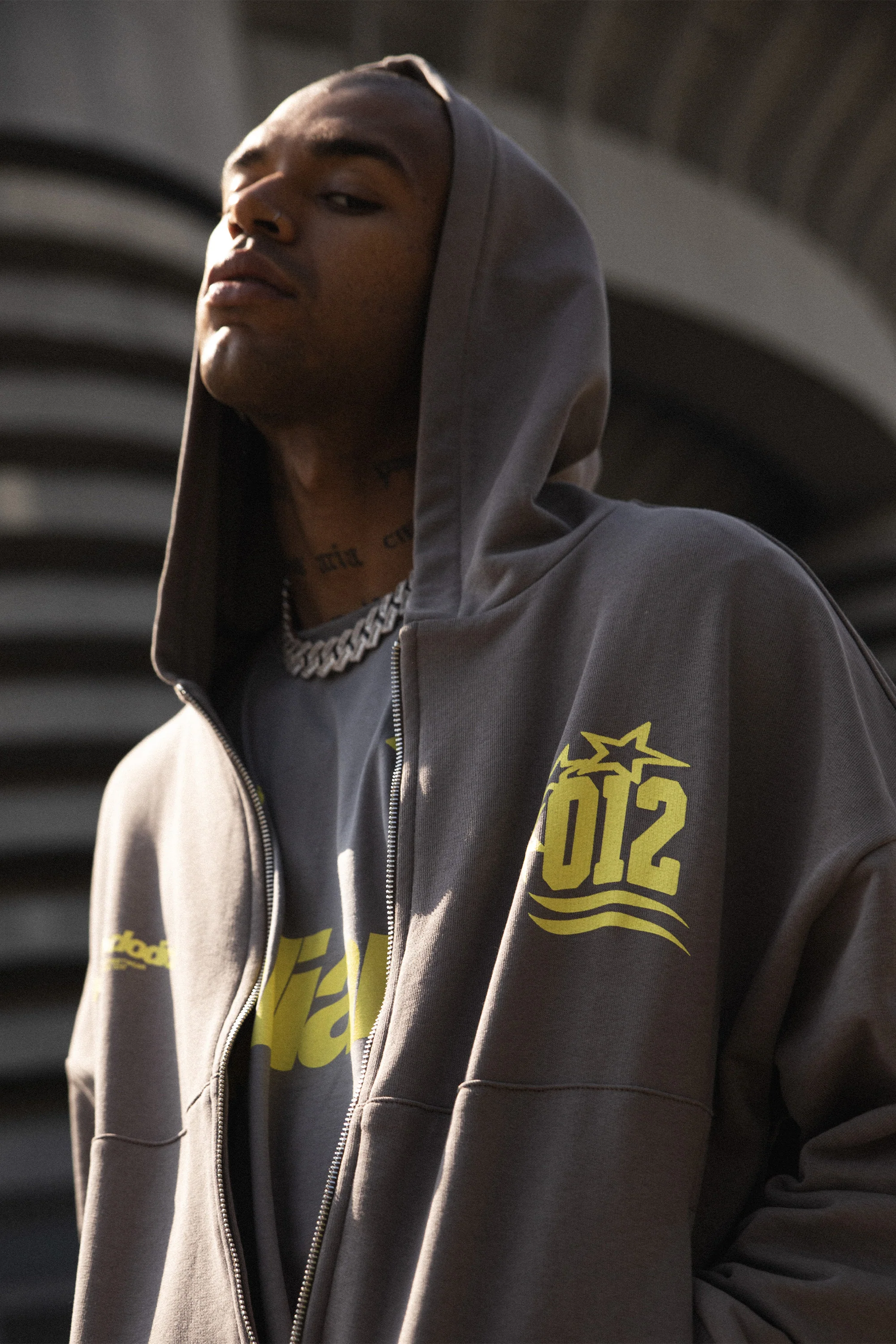 Zip Hoodie "CRUEL SEASON" Italiano Grey - Image 3